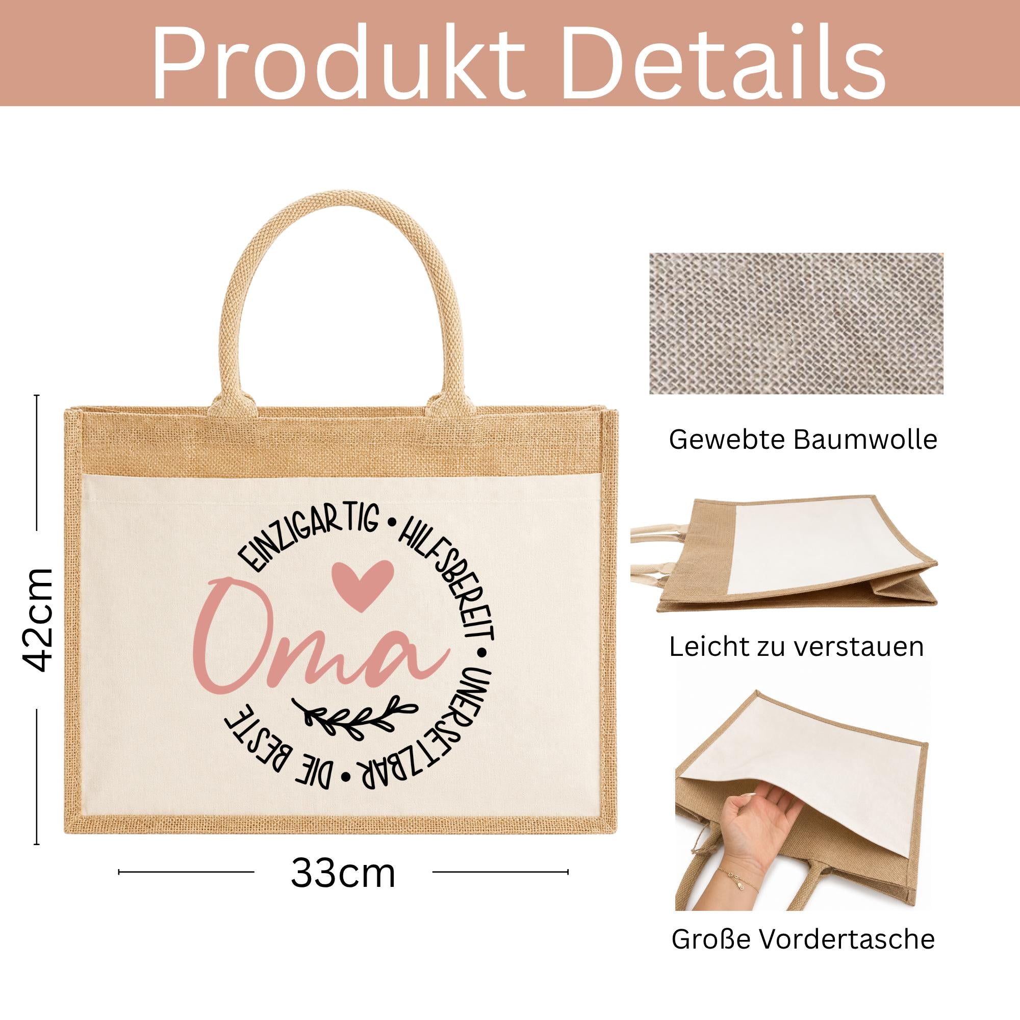 Personalisierte Jutetasche - die beste Oma