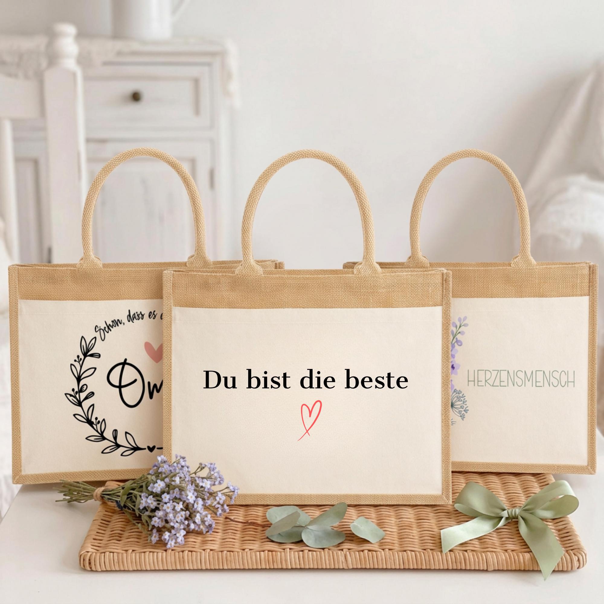 Personalisierte Jutetasche - du bist die Beste