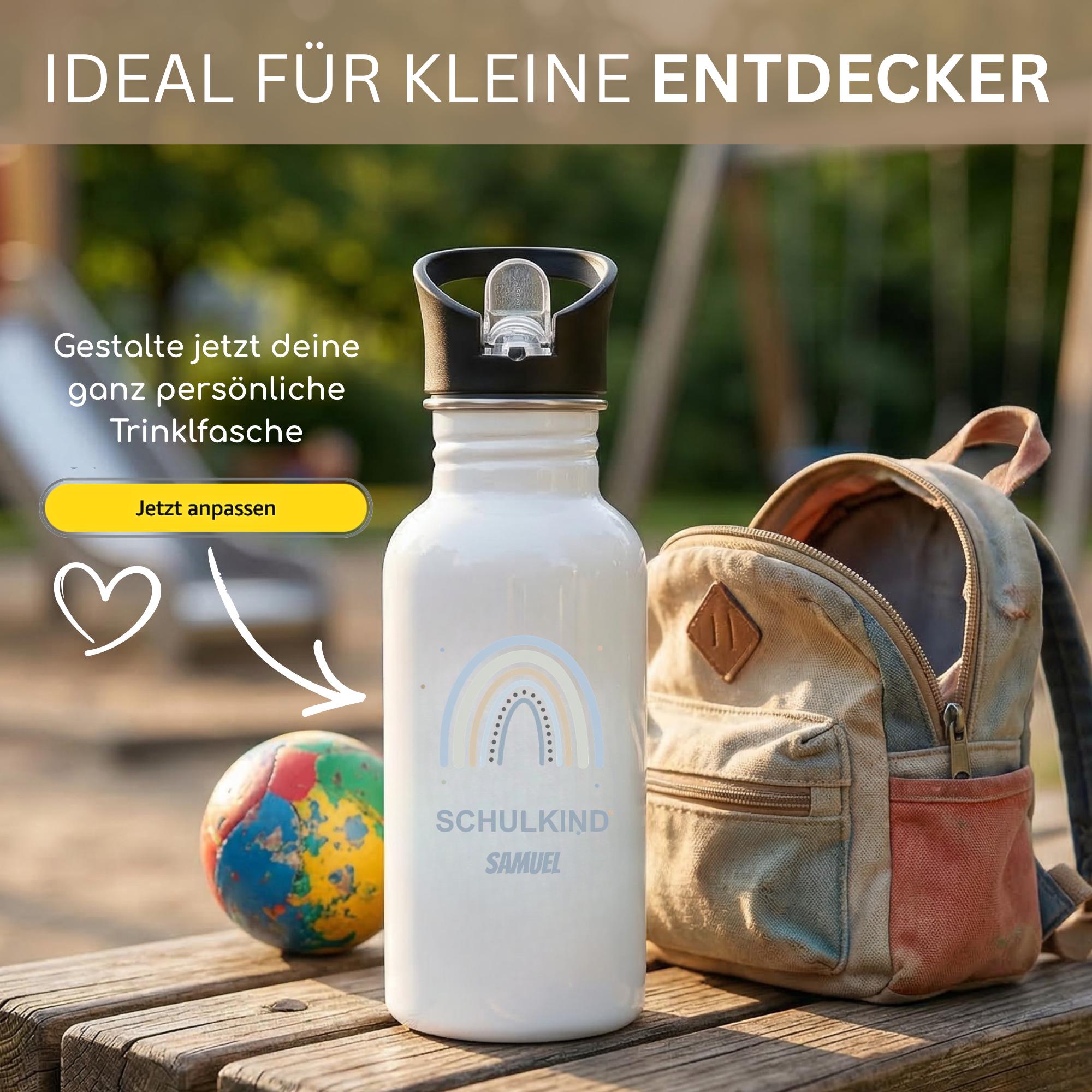 Personalisierte Trinkflasche Kinder mit Namen – Schulkind 2026 – Einschulung Geschenk – Trinkflasche personalisiert Mädchen Junge