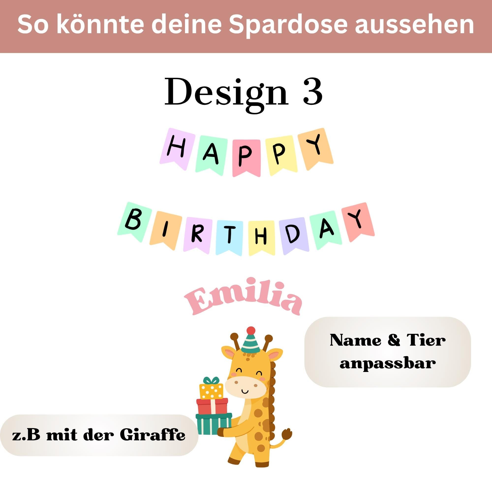 Personalisierte Spardose für Kinder aus Porzellan mit Namen, Sparbüchse, Sparschwein, Designs für Geburt/Geburtstag