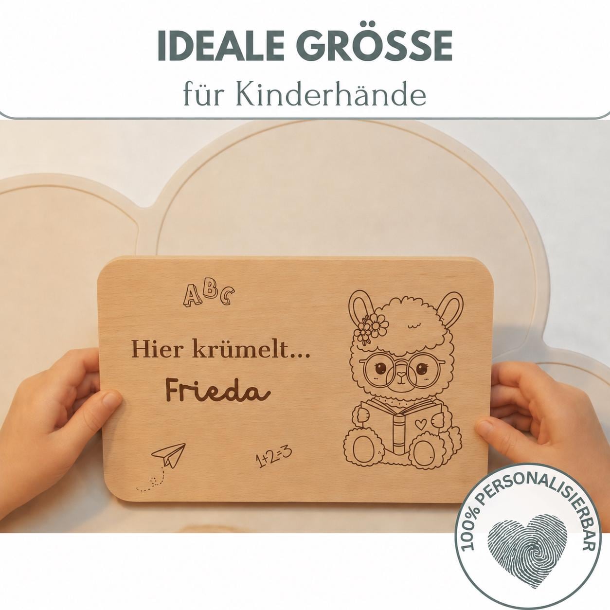 Personalisiertes Frühstücksbrettchen zur Einschulung mit Name, Holzbrettchen mit Wunschgravur, Geschenk zur Einschulung