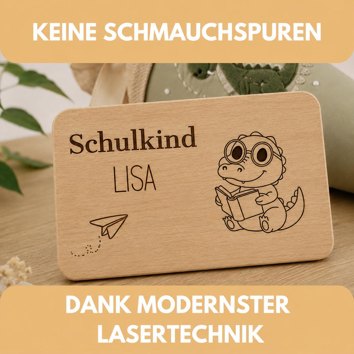 Personalisiertes Frühstücksbrettchen Schulkind