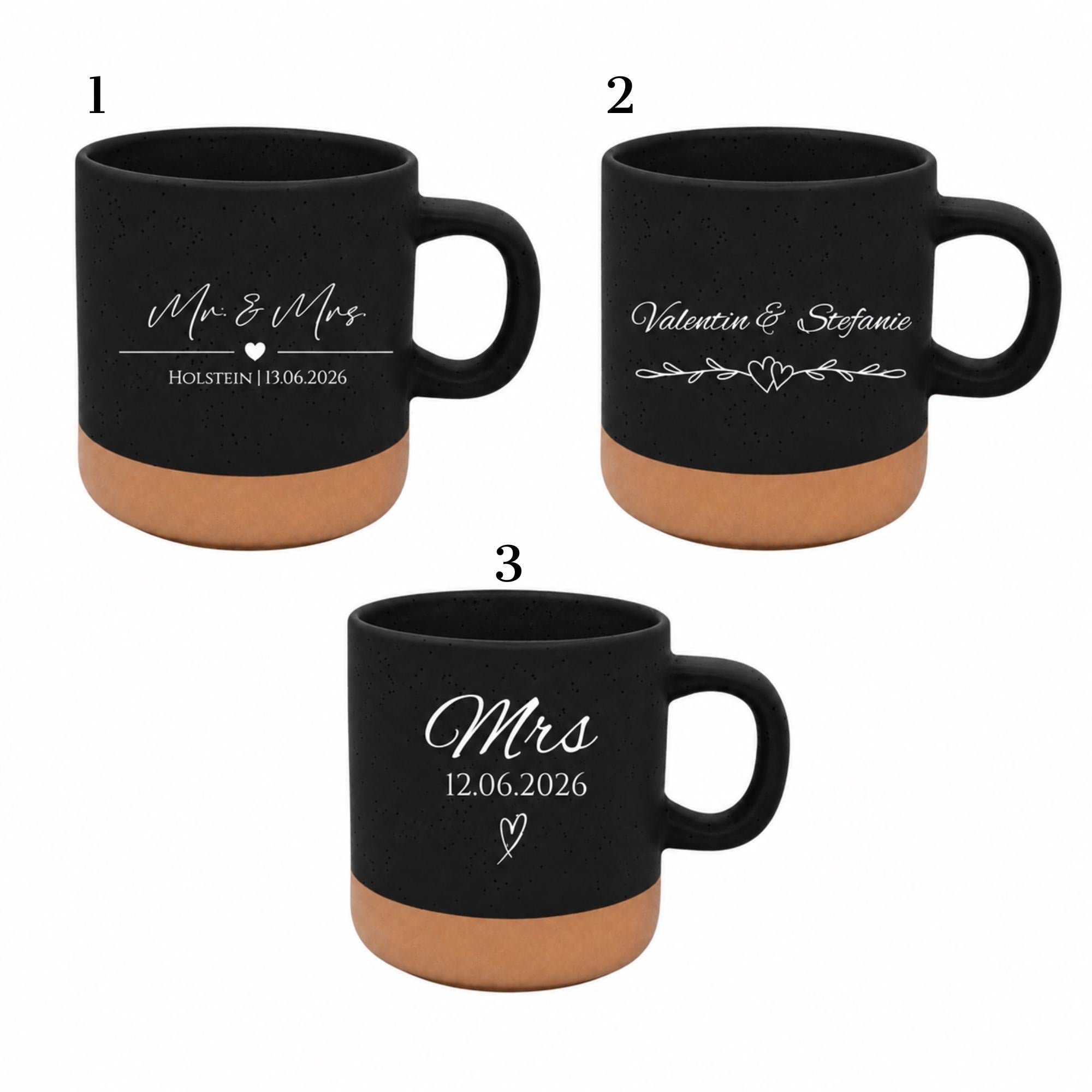 Personalisierte Tasse mit Namen, Keramiktasse, Naturstein-Optik, Geschenk für jeden Anlass, Hochzeit