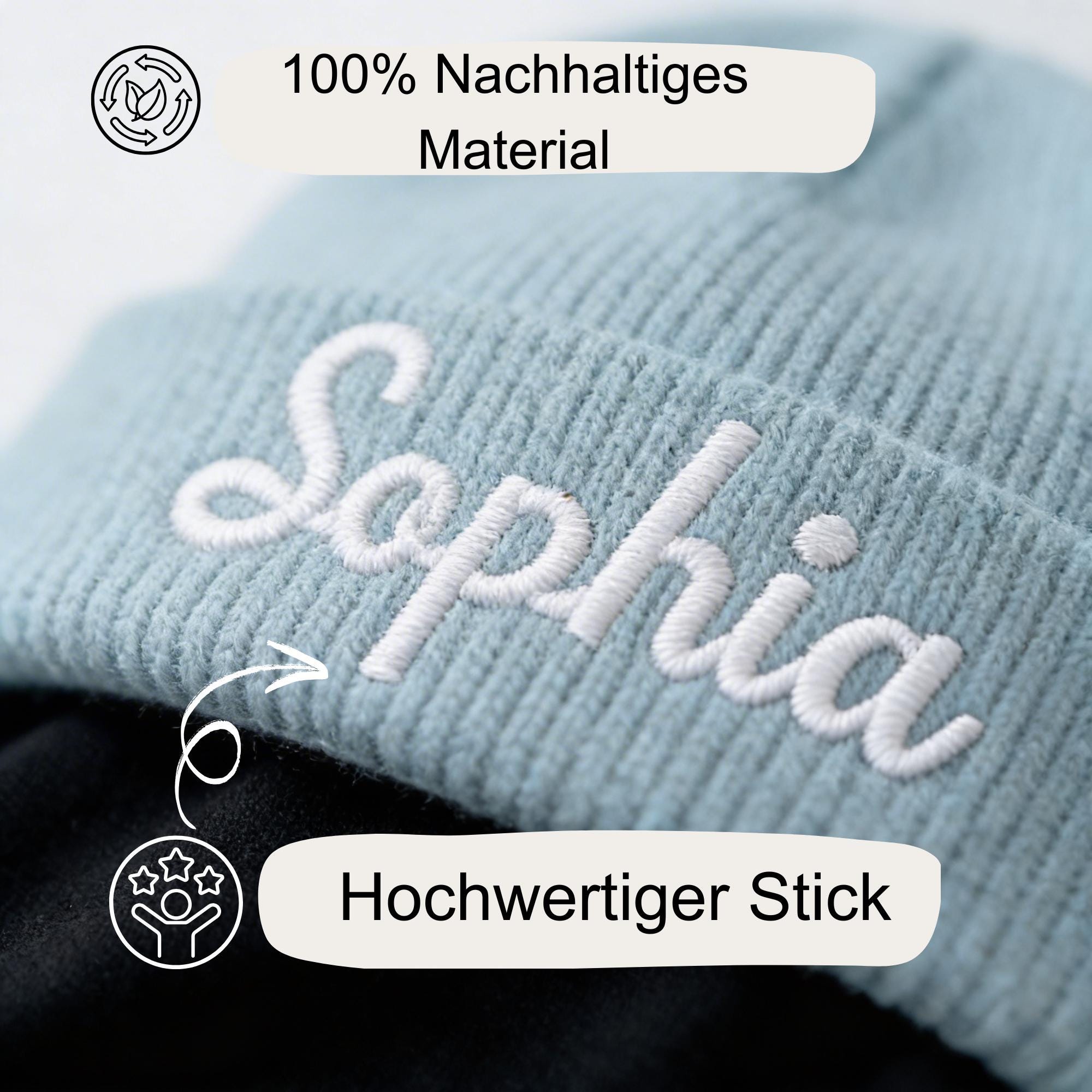 Personalisierte Babymütze mit Stick, Mütze mit Namen, bestickte Kuschelmütze für die Kleinsten, Geschenk für Junge und Mädchen