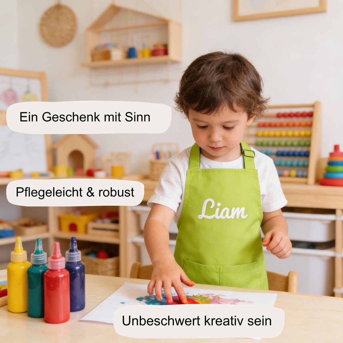 Personalisierte Kinderkochschürze bestickt