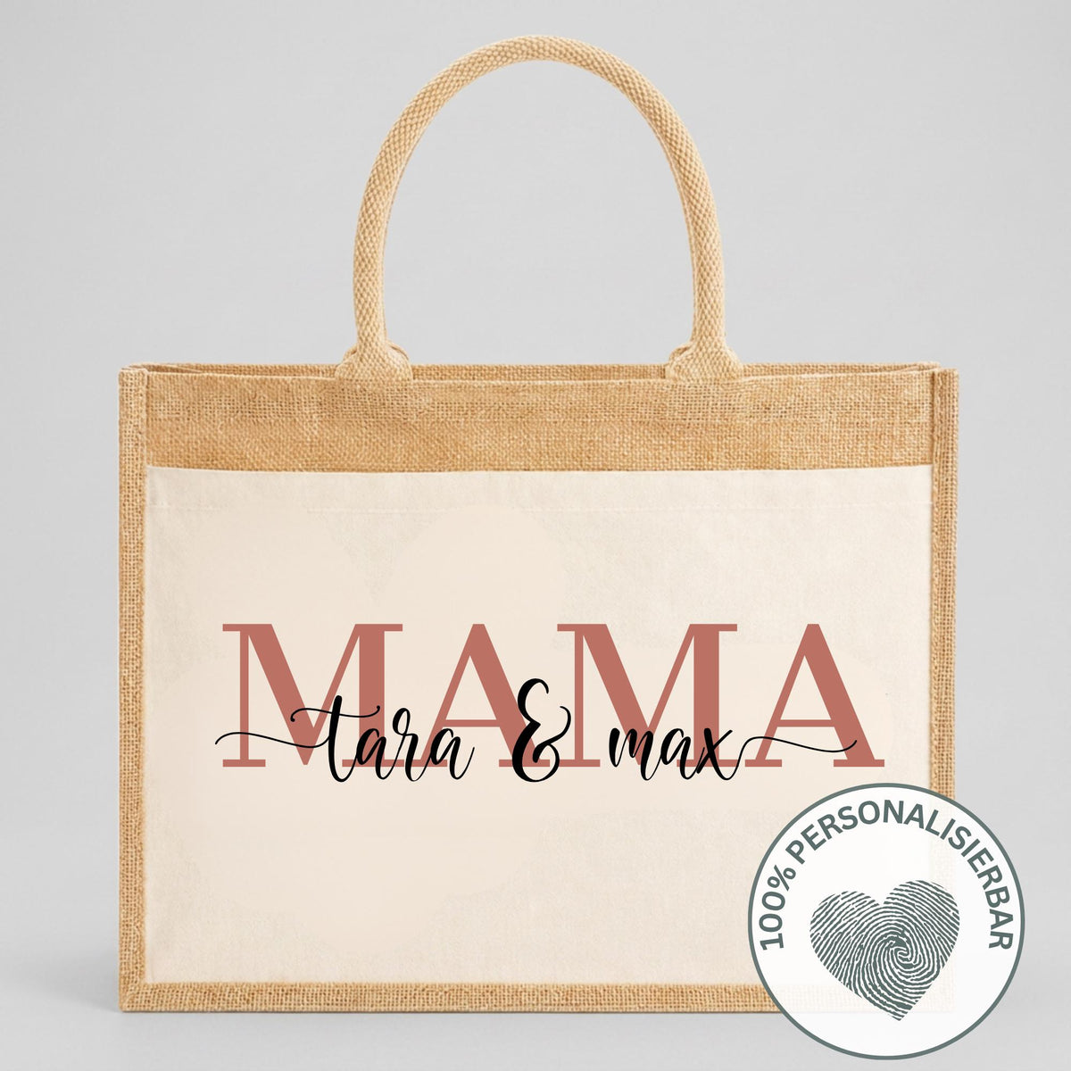 Jutetasche für Mama mit Namen