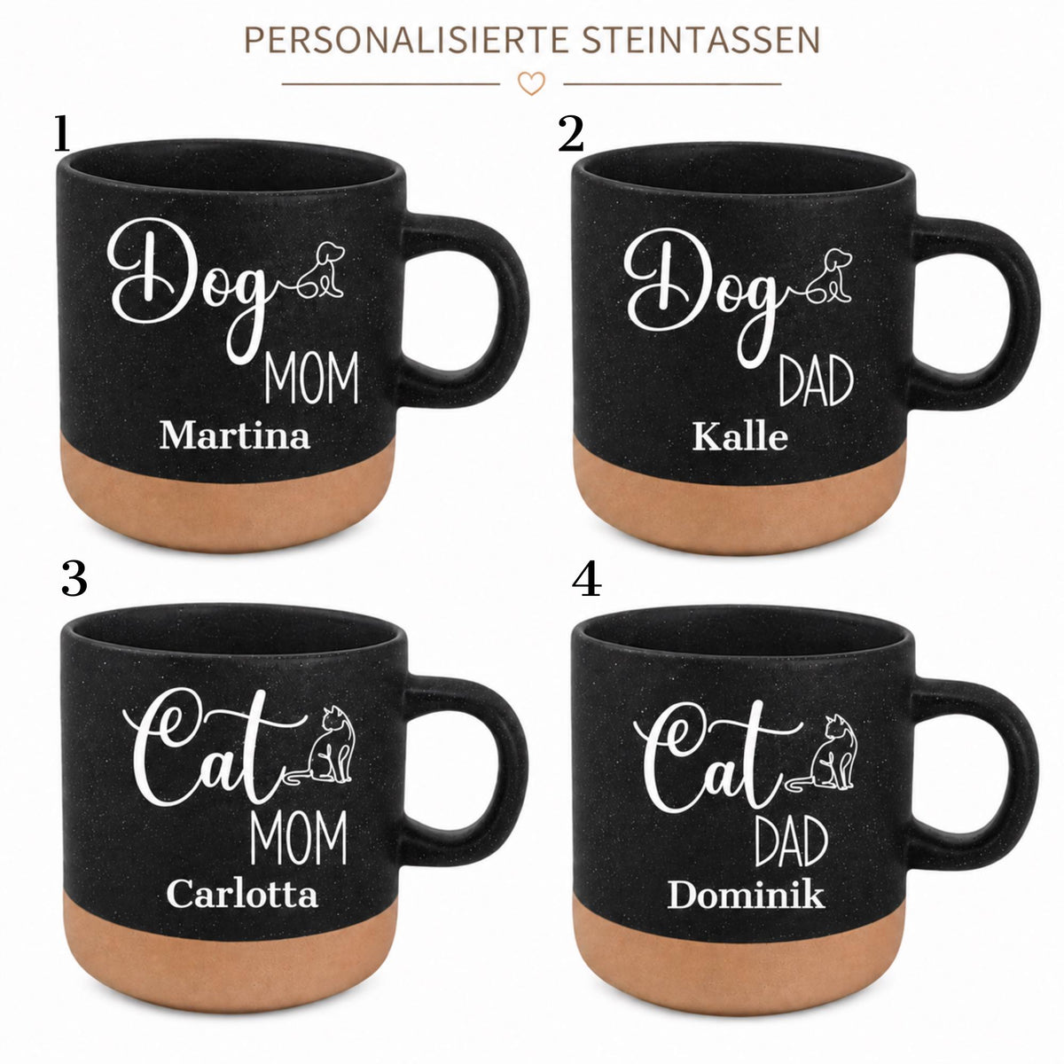 Personalisierte Tasse mit Naturstein-Optik