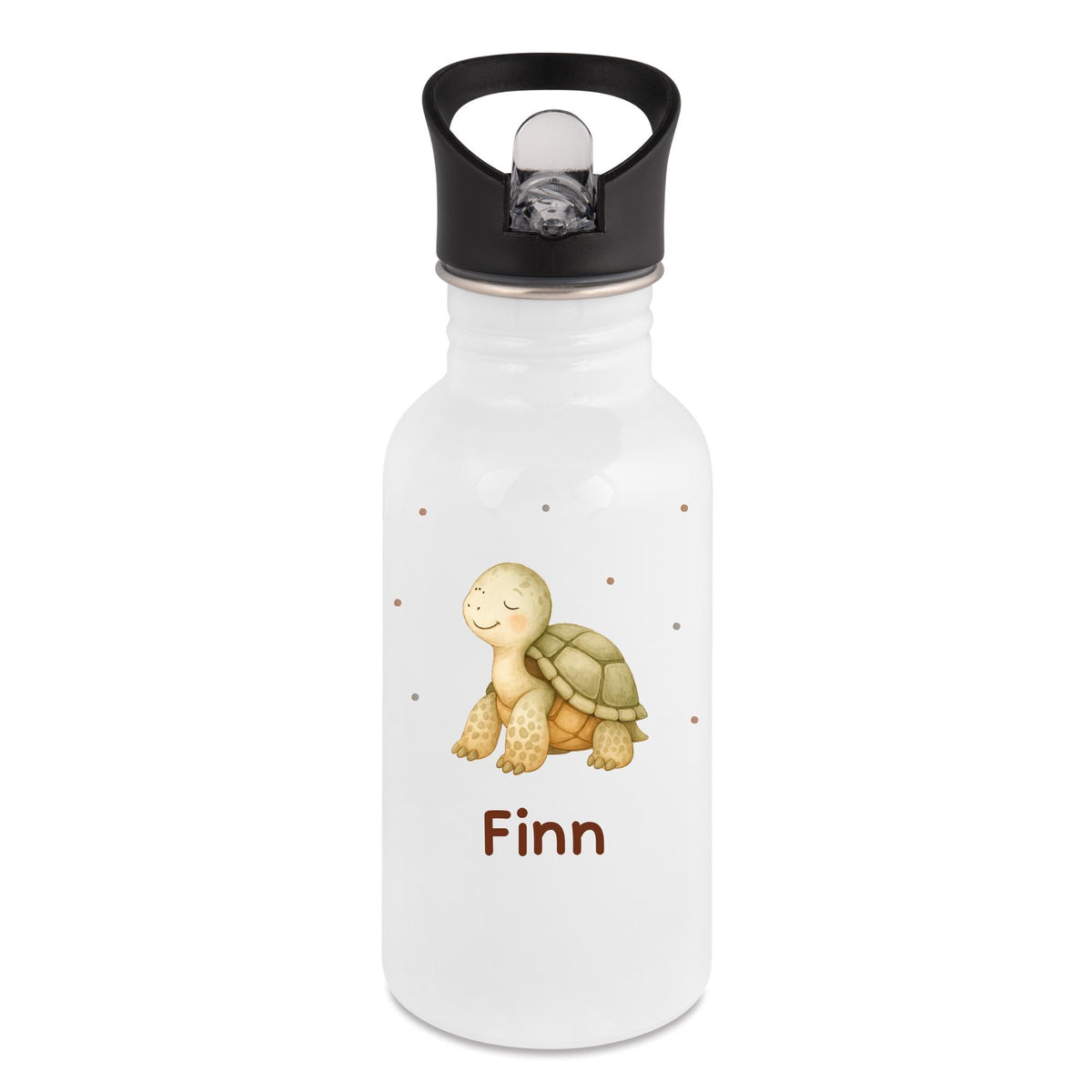 Personalisierte Trinkflasche für Kinder, Flasche mit Namen und Tiermotiv, Geschenk für Junge und Mädchen
