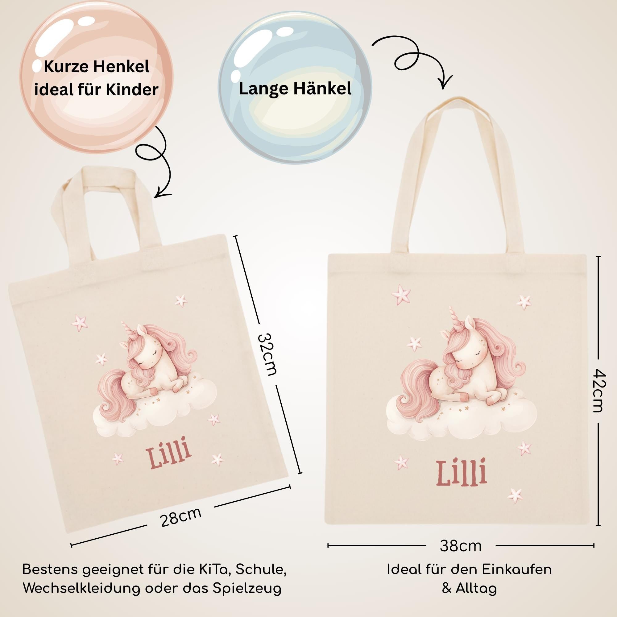Personalisierte Jutebeutel mit Druck, Beutel mit Namen, Stofftasche für Kinder, Sportbeutel Kindergarten, Geschenk für Junge und Mädchen