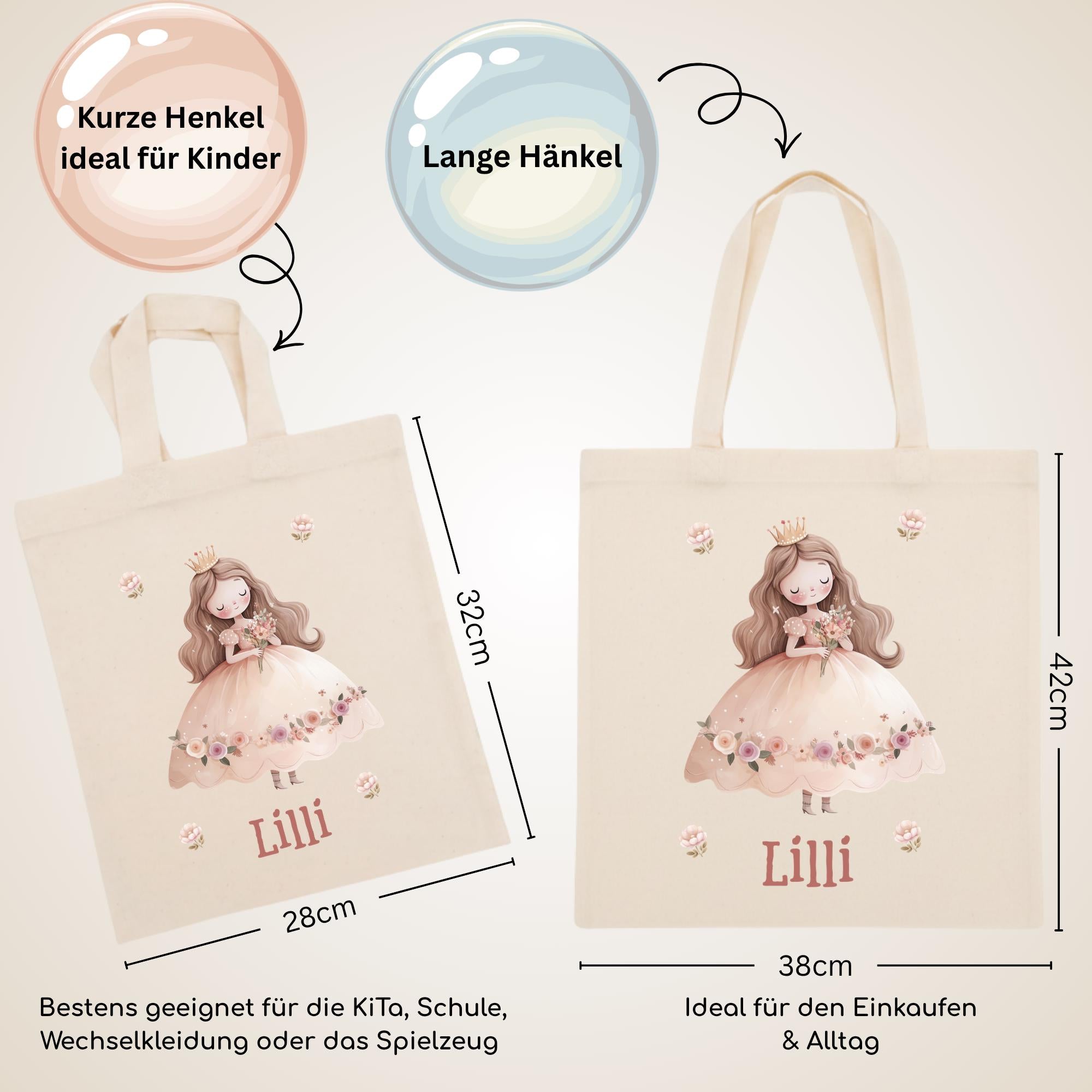 Personalisierte Jutebeutel mit Druck, Beutel mit Namen, Stofftasche für Kinder, Sportbeutel Kindergarten, Geschenk für Junge und Mädchen