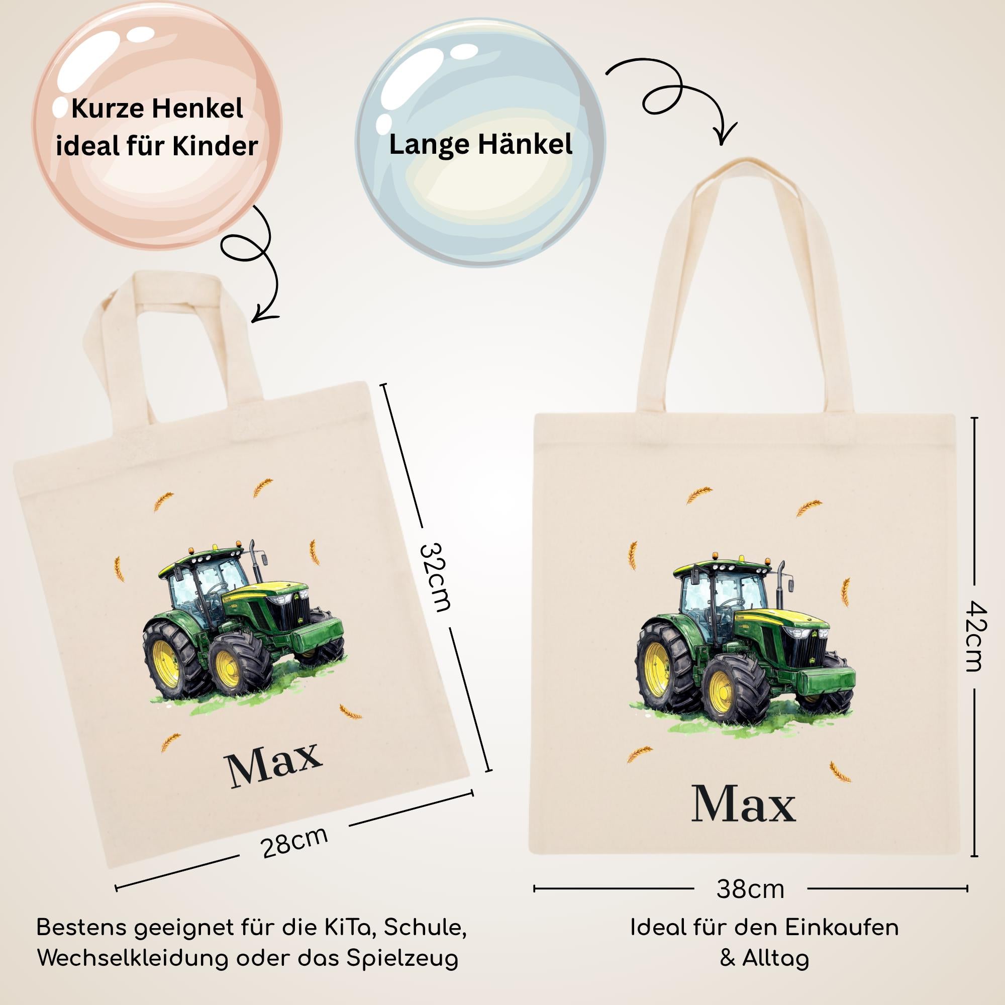 Personalisierte Jutebeutel mit Druck, Beutel mit Namen, Stofftasche für Kinder, Sportbeutel Kindergarten, Geschenk für Junge und Mädchen