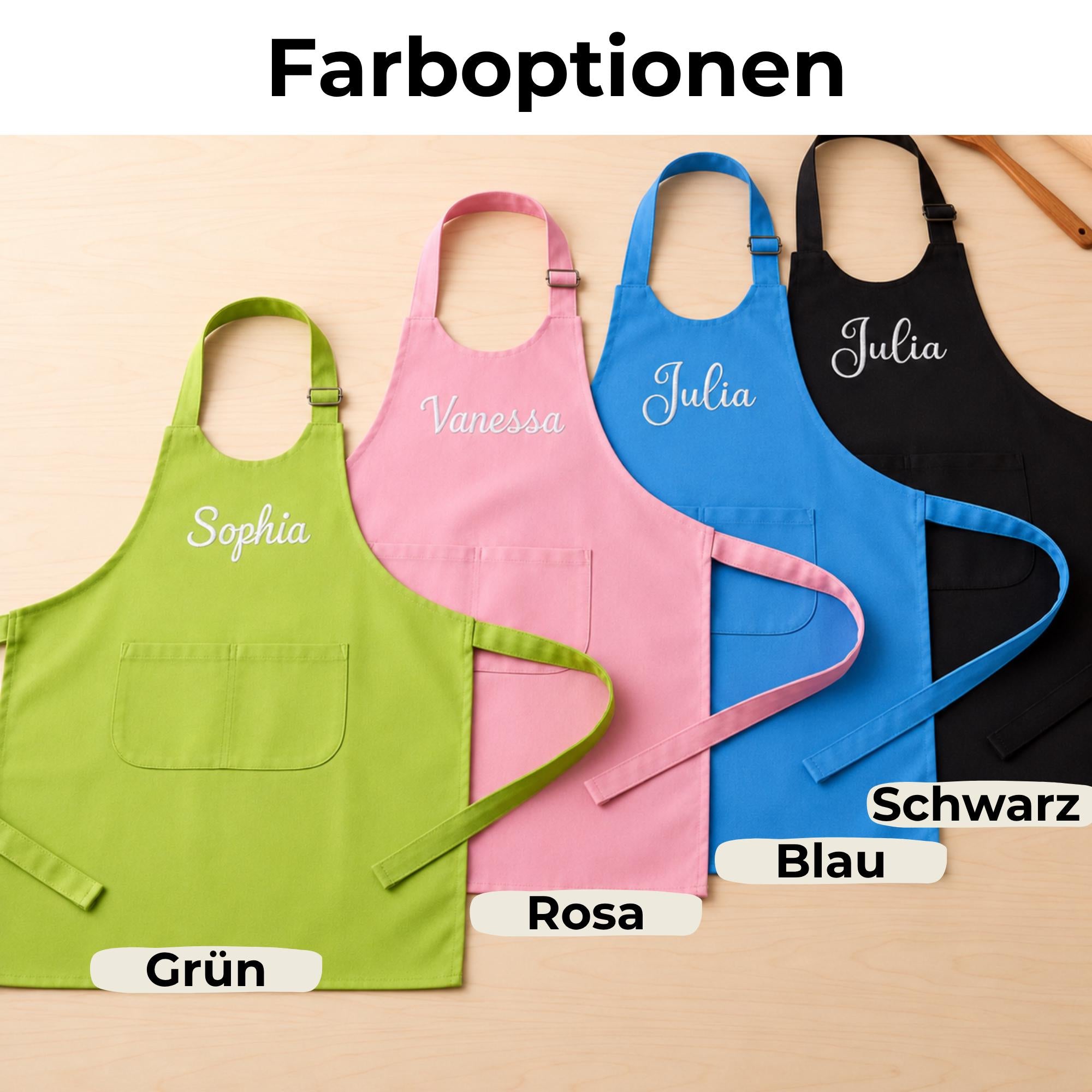 Personalisierte Kinderkochschürze bestickt, Schürze mit Stick, Geschenk für Junge und Mädchen