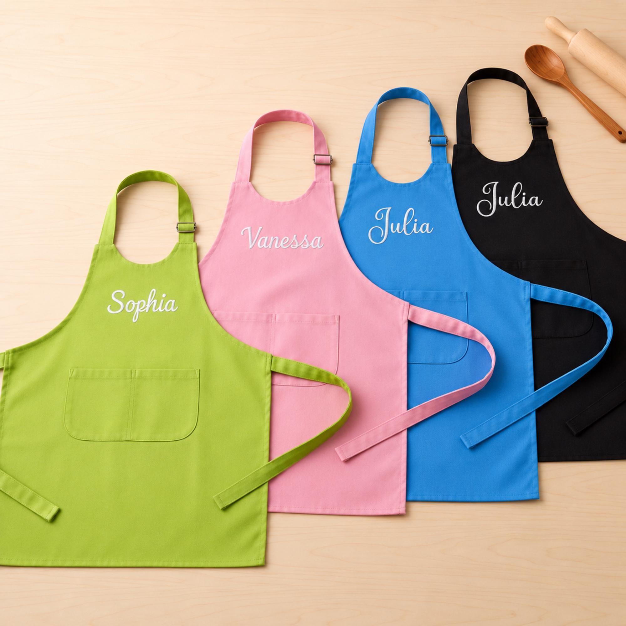 Personalisierte Kinderkochschürze bestickt, Schürze mit Stick, Geschenk für Junge und Mädchen