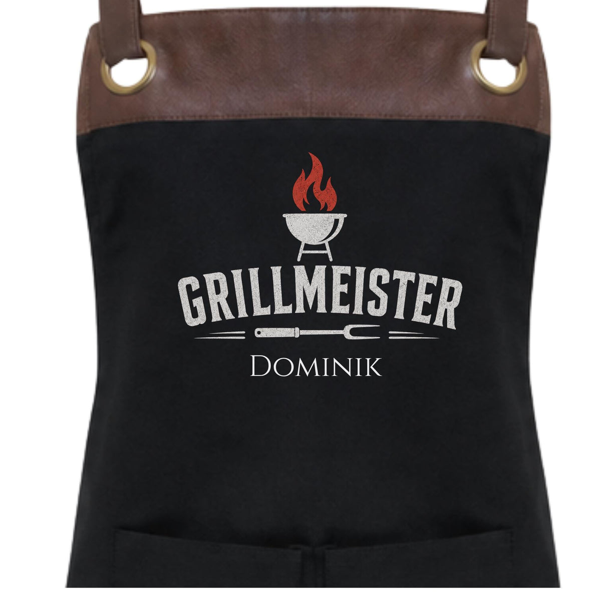 Grillschürze personalisiert für Männer, Kochschürze mit Namen, lustige Grillmeister Schürze, Geschenk für Papa Opa Grillfan