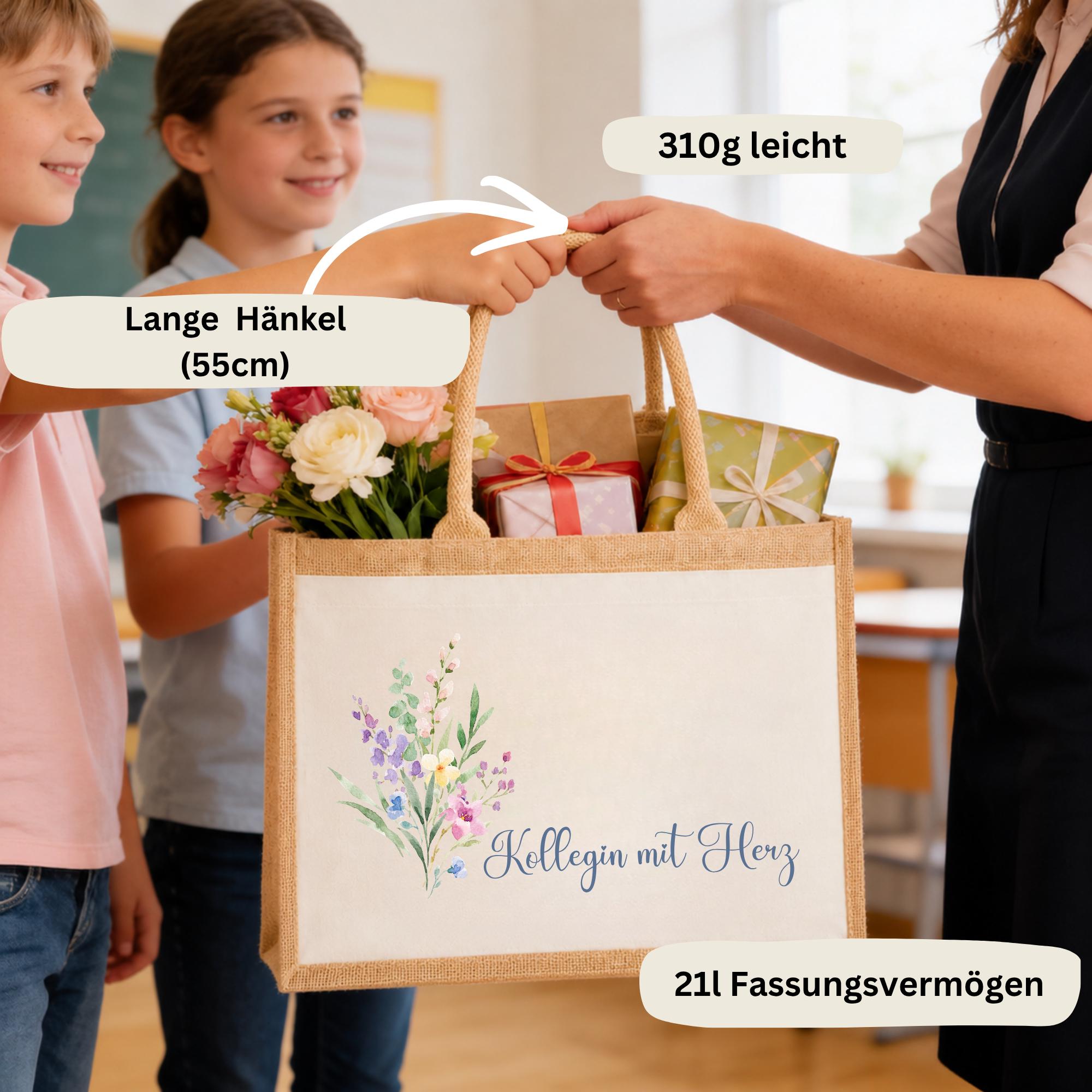 Personalisierte Jutetasche - Blume 3