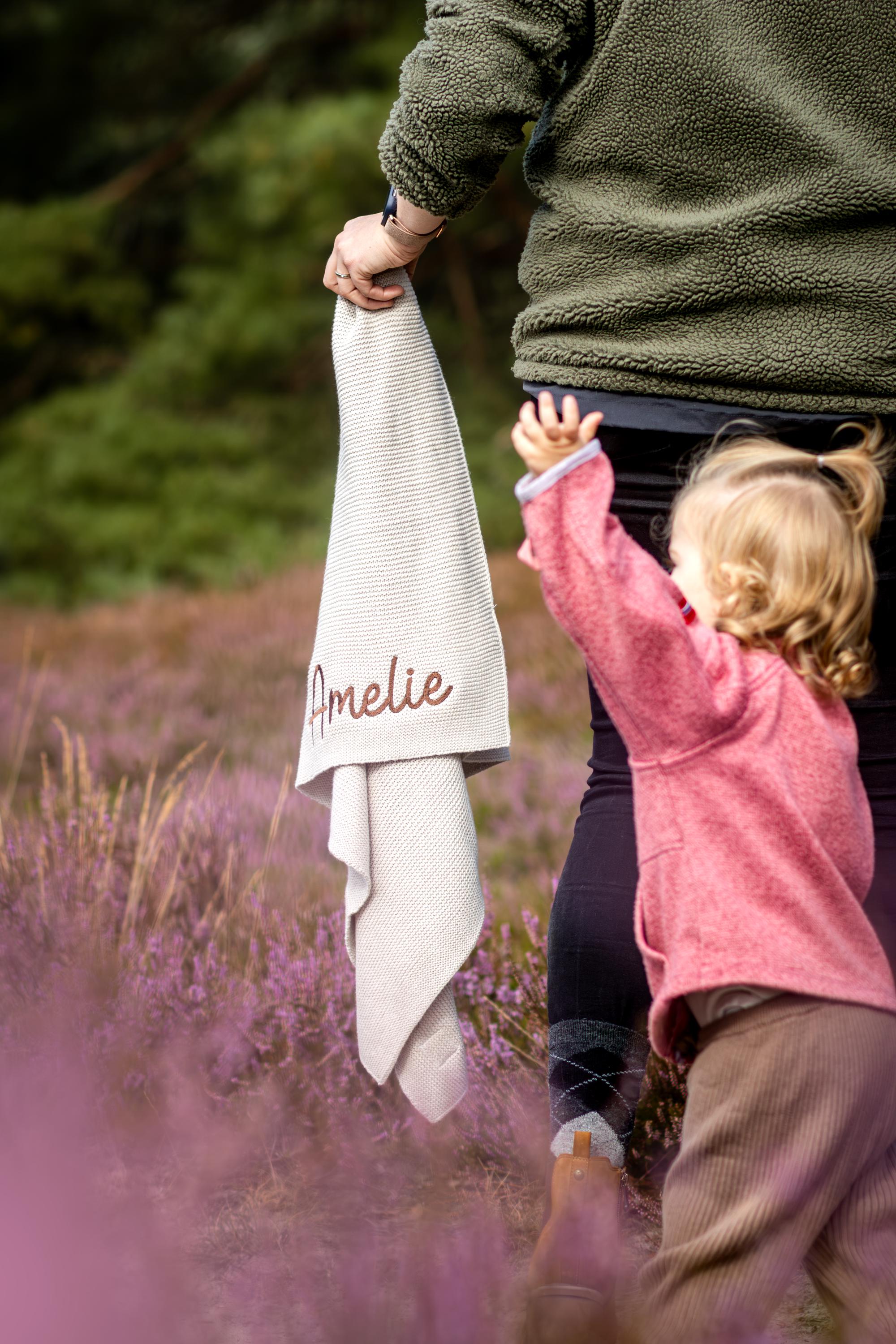 Babydecke von Jollein personalisiert mit Namen, Strickdecke Baby, Geschenk zur Geburt, Taufe, personalisierte Babydecke, Kinderdecke