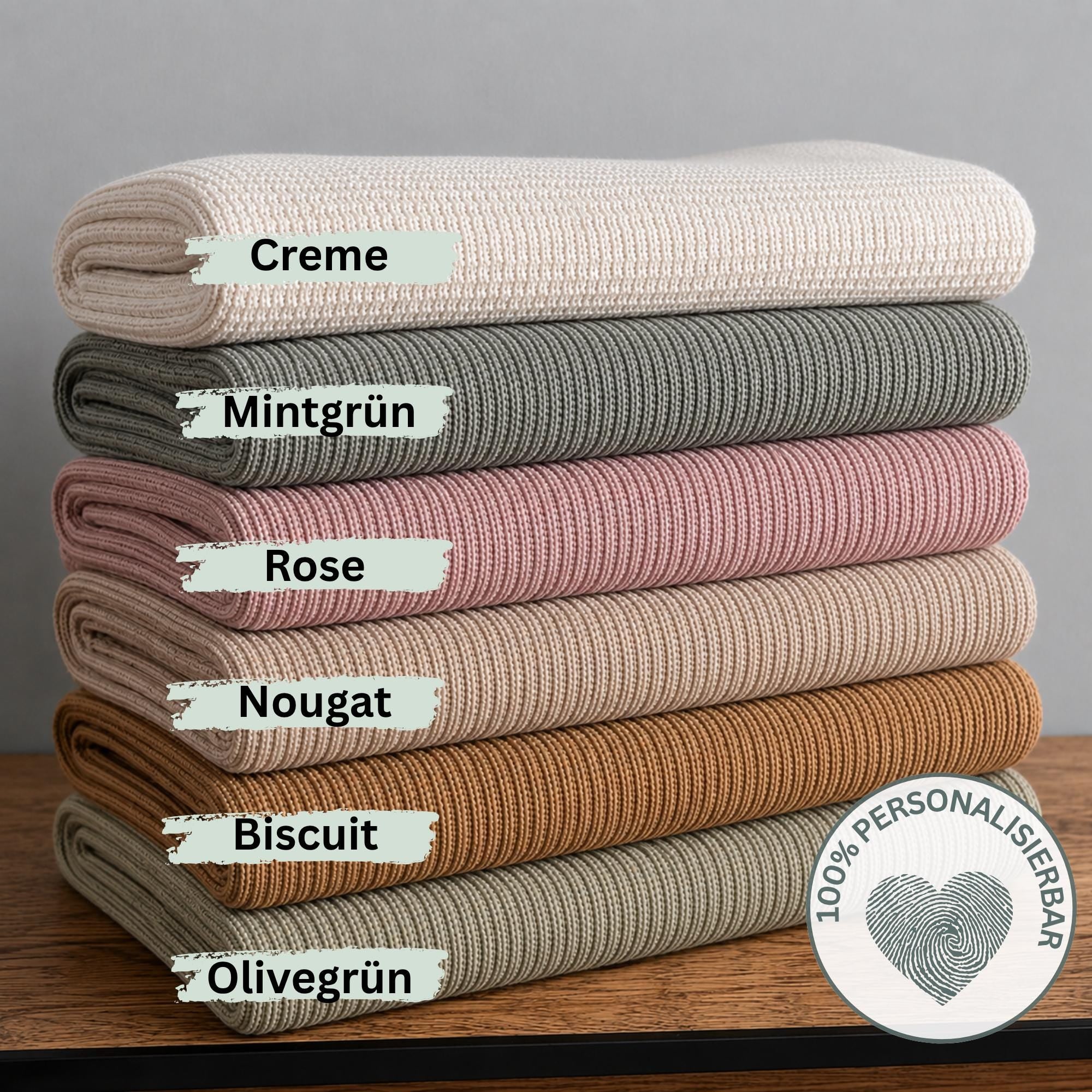 Babydecke von Jollein personalisiert mit Namen, Strickdecke Baby, Geschenk zur Geburt, Taufe, personalisierte Babydecke, Kinderdecke