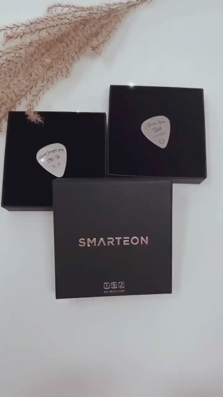 Plektrum mit persönlicher Gravur - Personalisiertes Plektren/ Gitarre Pick graviert Gitarrenpick aus Edelstahl mit Gravur