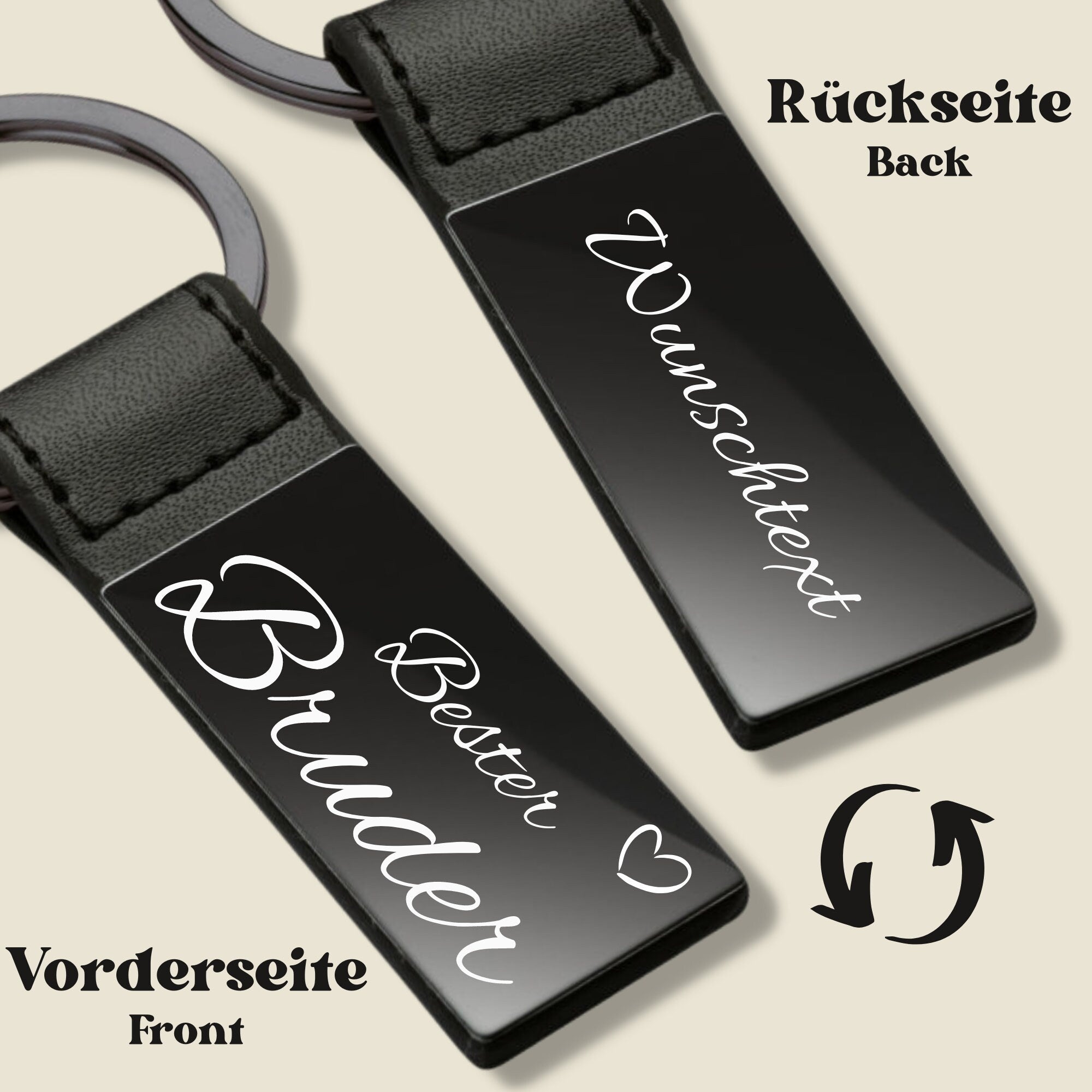 Personalisierter Schlüsselanhänger mit Gravur "Bester Bruder"