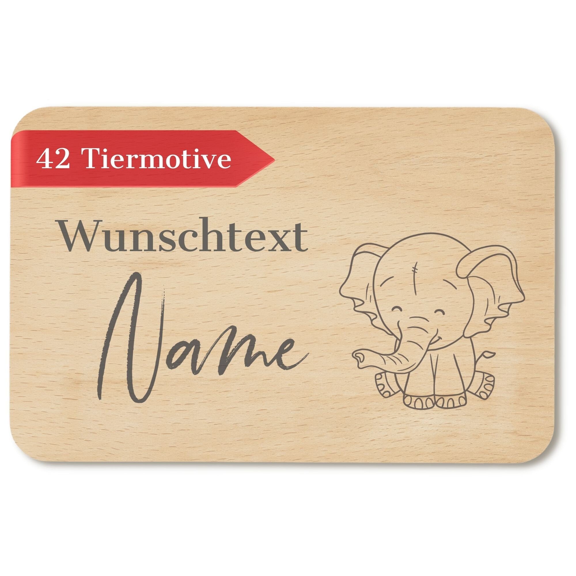Frühstücksbrettchen personalisiert - Geschenke mit Namen - Frühstücksbrettchen Kinder - Geschenk zur Taufe/Einschulung