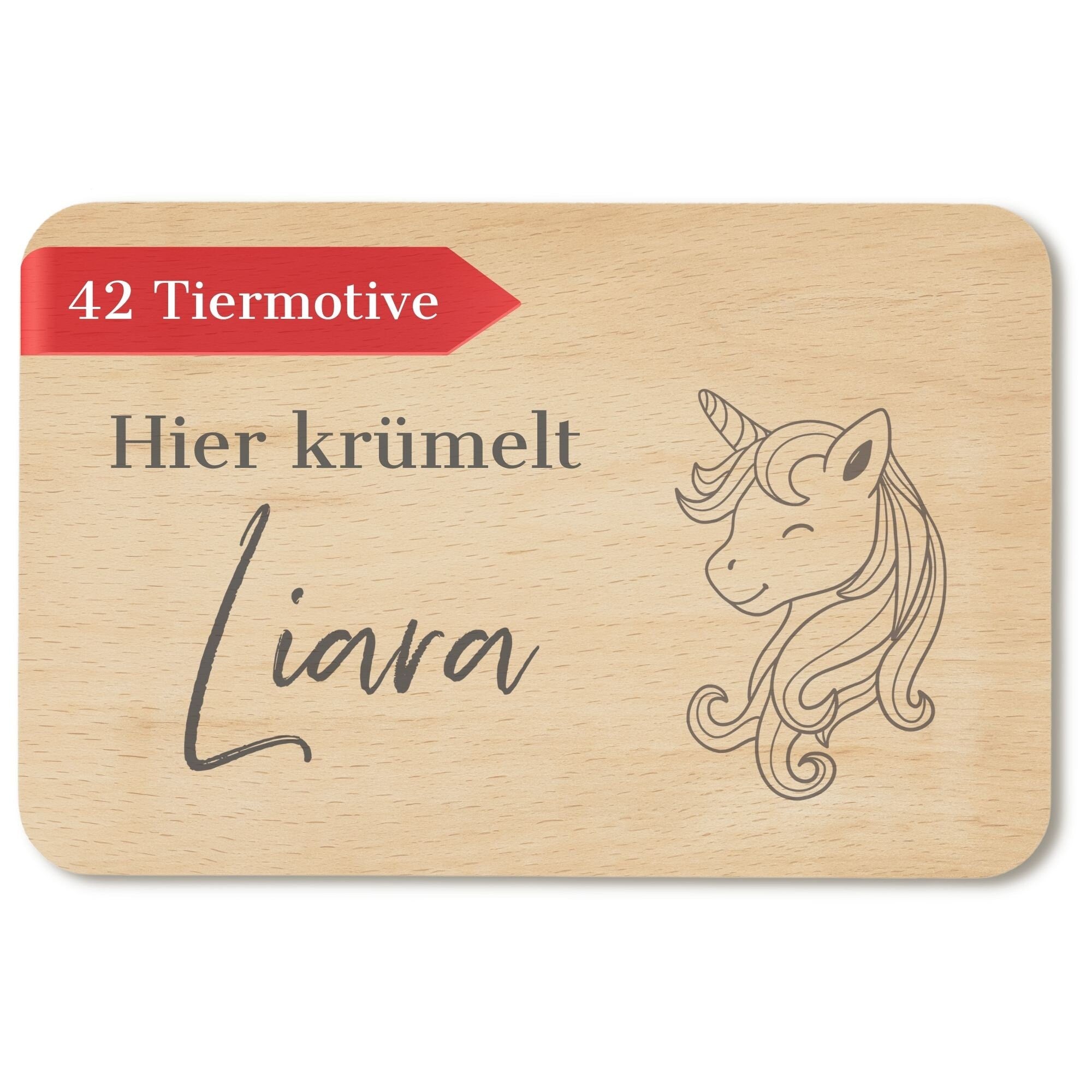 Frühstücksbrettchen personalisiert - Geschenke mit Namen - Frühstücksbrettchen Kinder - Geschenk zur Taufe/Einschulung