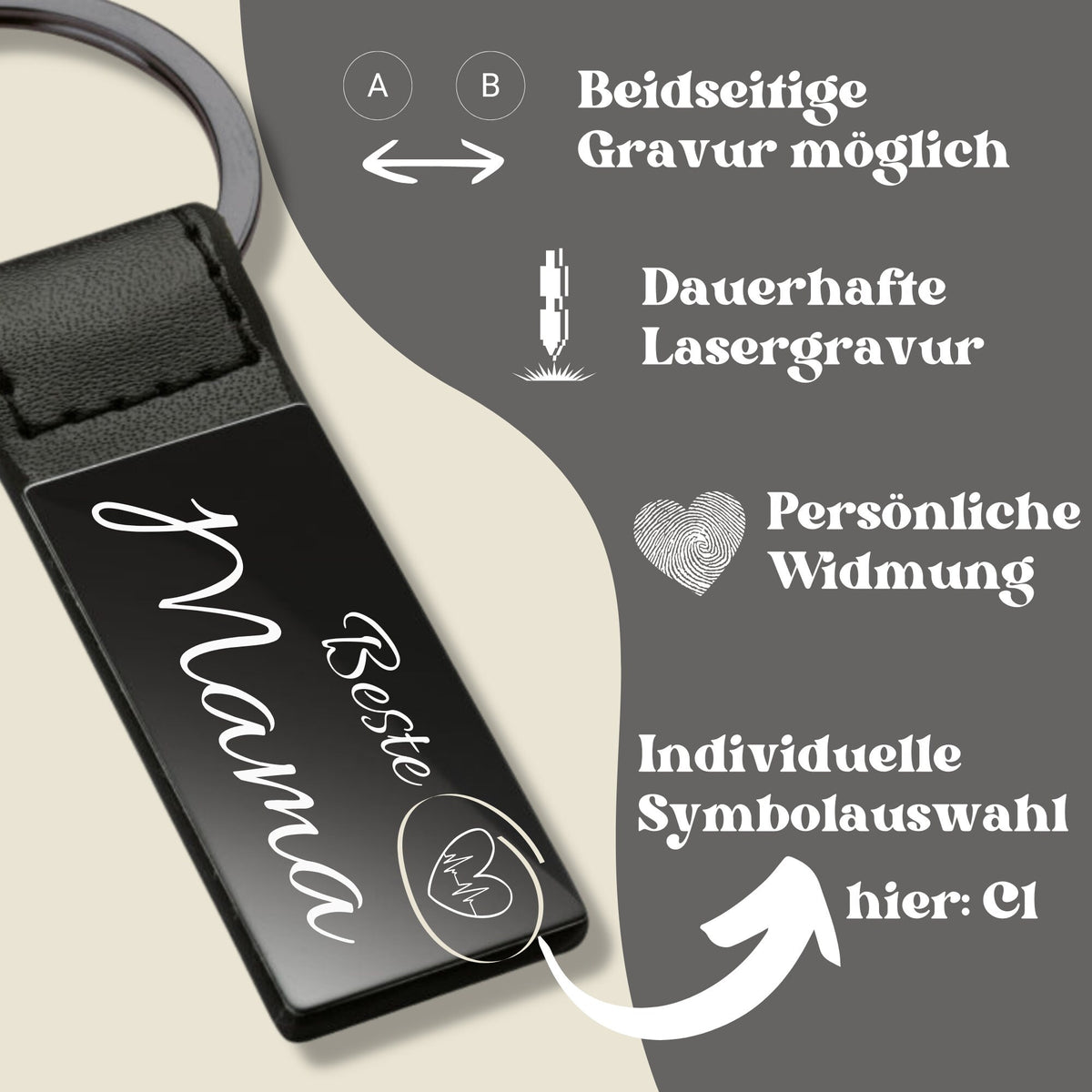 Schlüsselanhänger black - Beste Mama