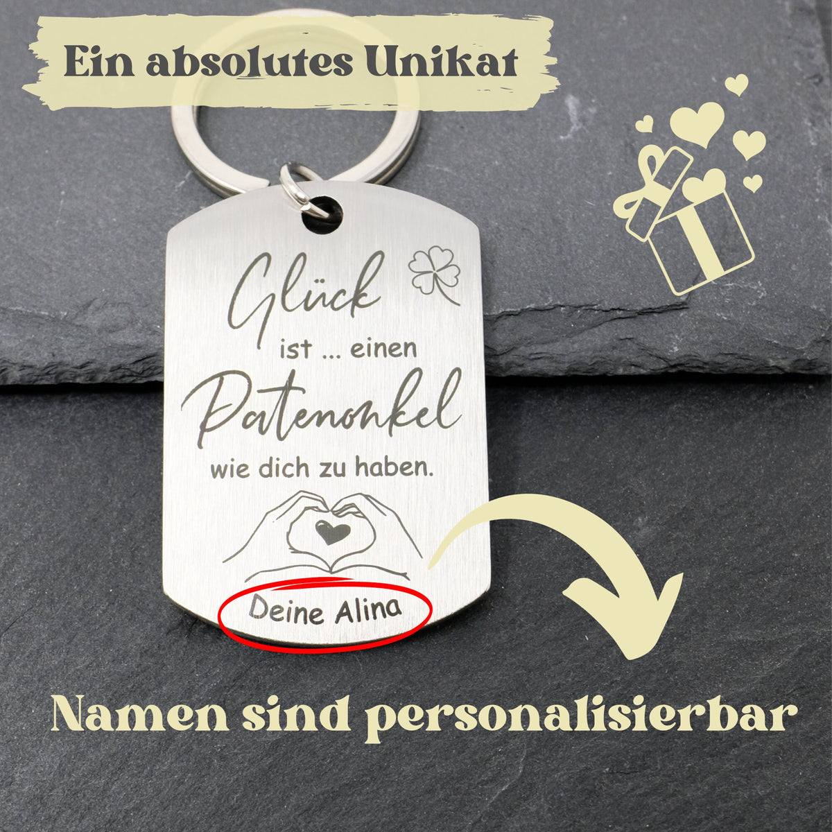 Schlüsselanhänger Dog Tag | Patenonkel