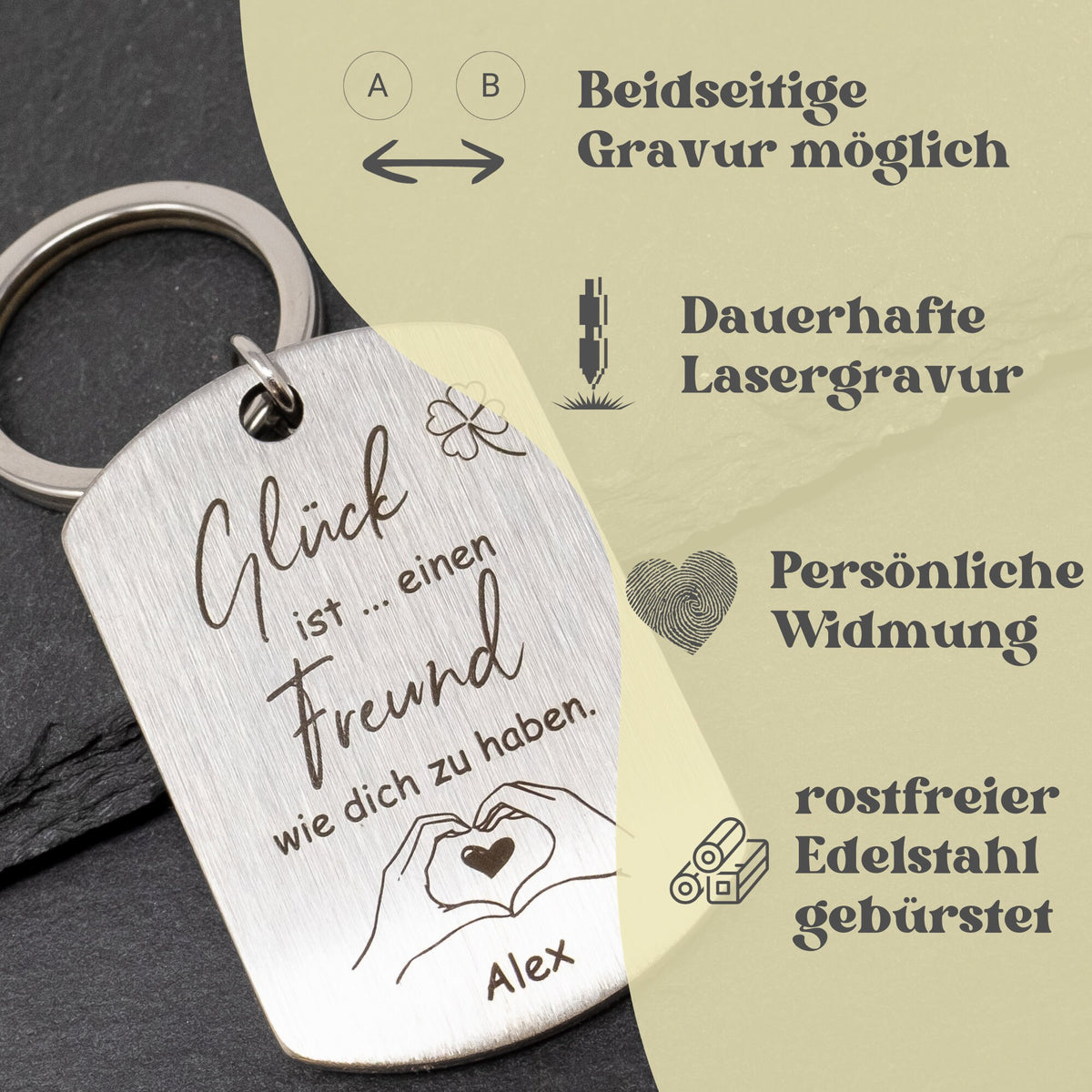 Schlüsselanhänger Dog Tag | Freund