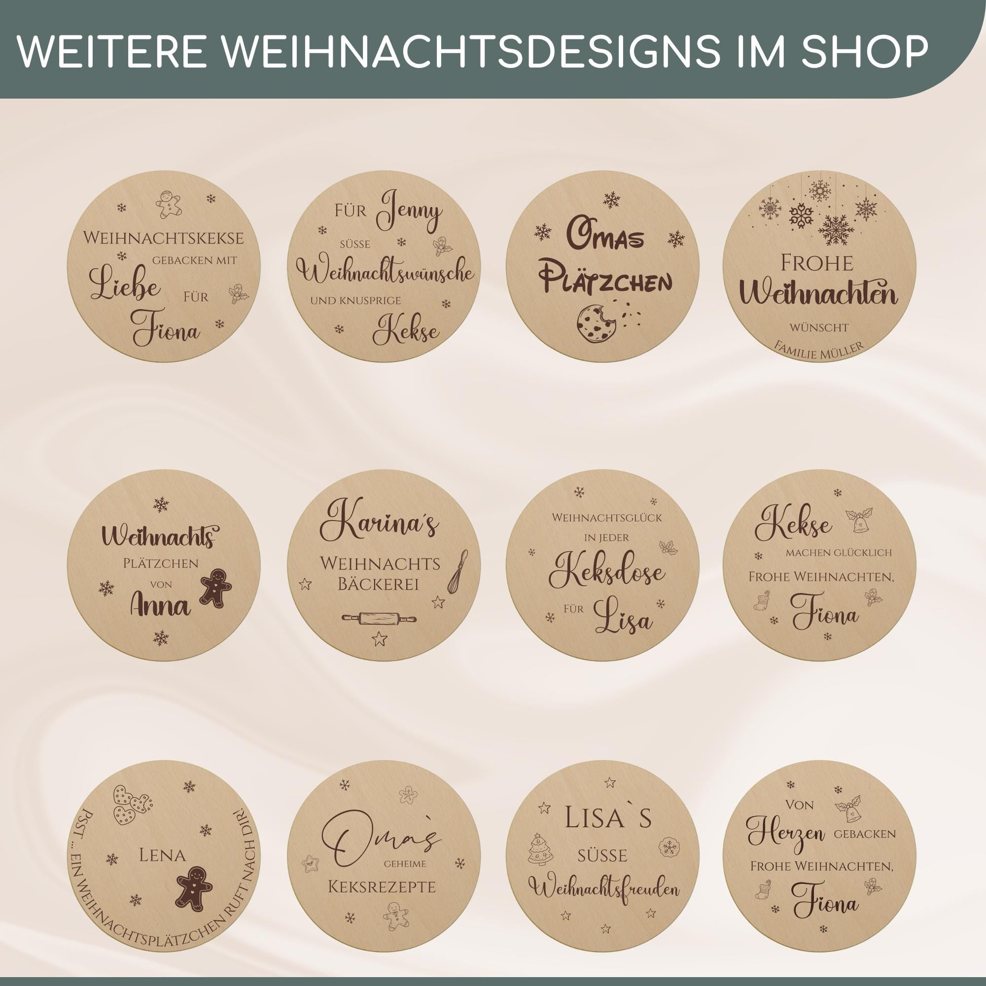 Vorratsglas personalisiert zu Weihnachten, Keksdose personalisiert, Keksglas mit Namen, Holzdeckel mit Gravur | von Herzen gebacken