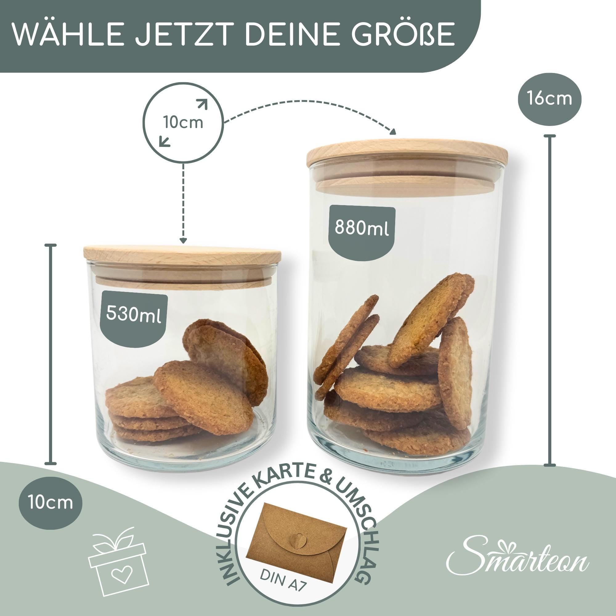 Vorratsglas personalisiert Danke Geschenk, Dankeschön Geschenke, Keksglas mit Namen, Holzdeckel mit Gravur, Keksdose | "Kleines Dankeschön"