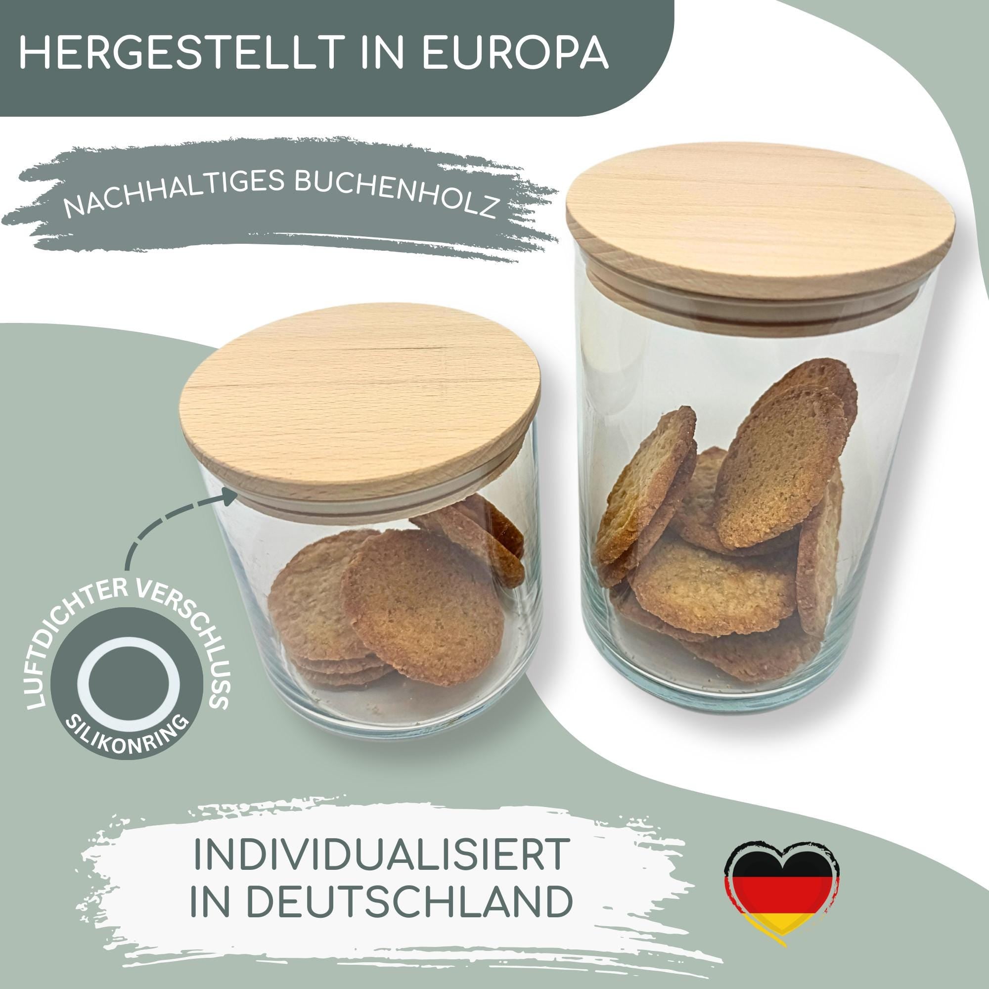 Vorratsglas personalisiert Danke Geschenk, Dankeschön Geschenke, Keksglas mit Namen, Holzdeckel mit Gravur, Keksdose | "Wundervolle Zeit"