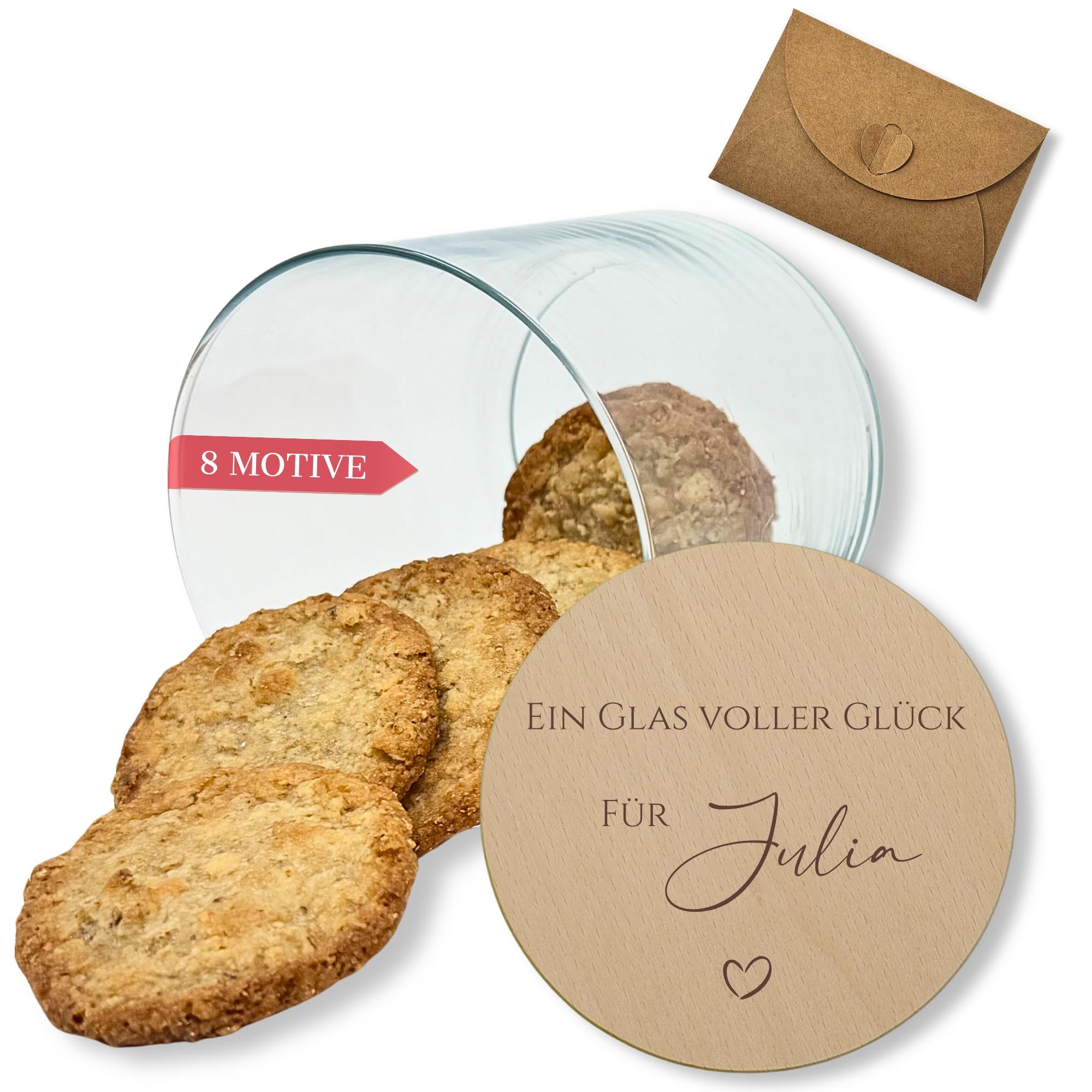 Vorratsglas personalisiert Danke Geschenk, Dankeschön Geschenke, Keksglas mit Namen, Holzdeckel mit Gravur, Keksdose | Glas voller Glück