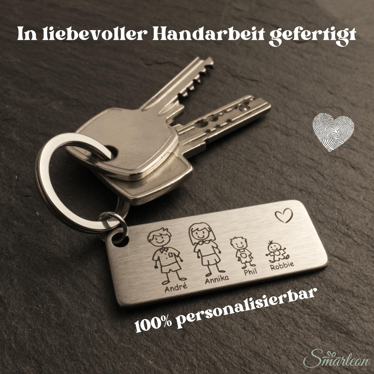 Schlüsselanhänger | Familie (1-6 Figuren & Namen)