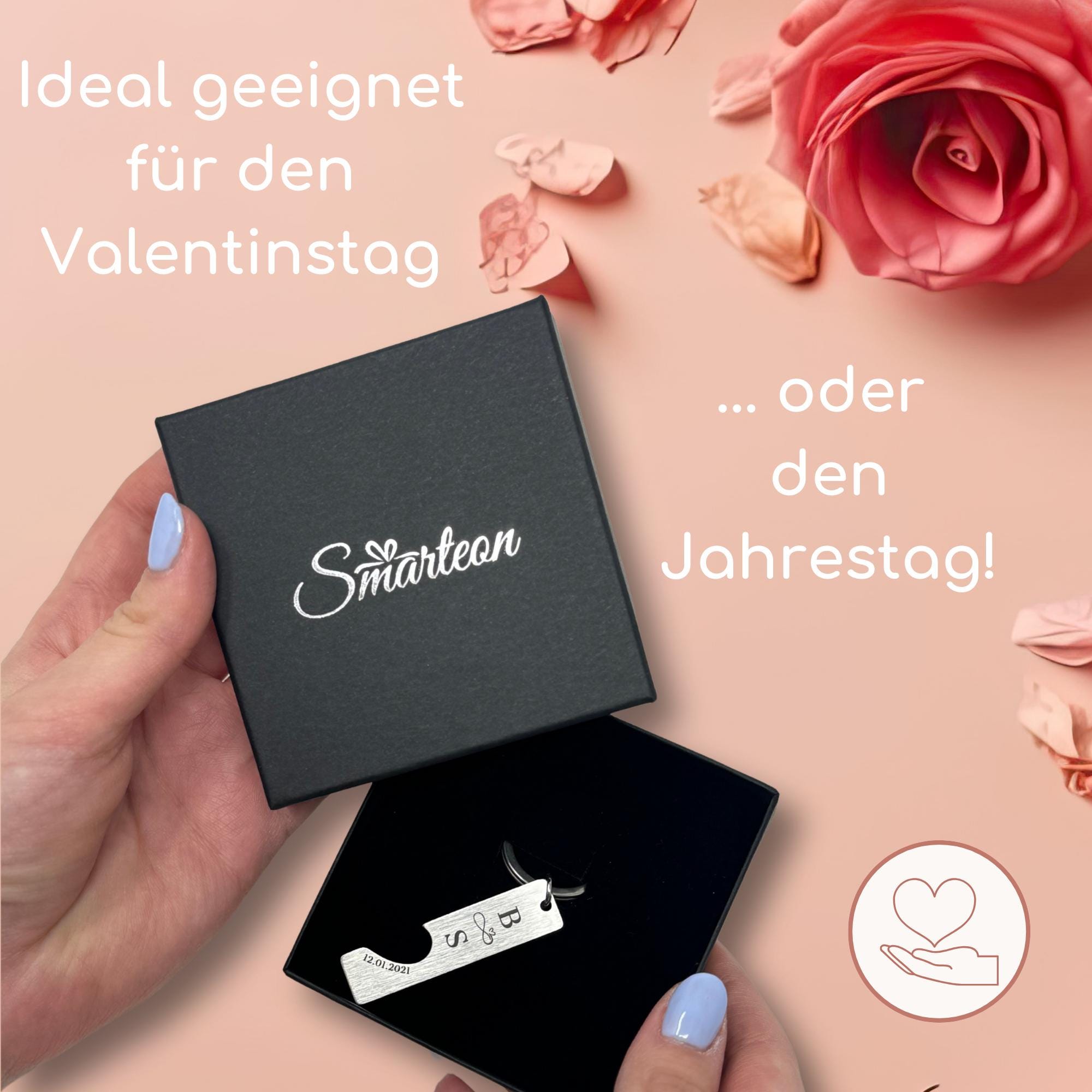 Personalisierter Schlüsselanhänger für Paare | Partner Schlüsselanhänger im 2er Set | Geschenk zum Valentinstag oder Jahrestag