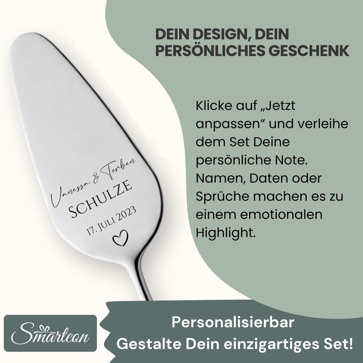 Tortenheber Set "Hochzeit - hochkant"