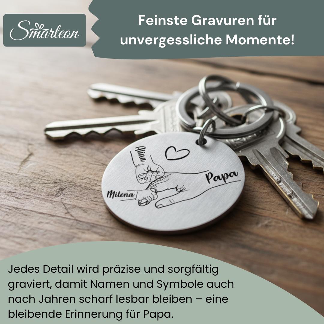 Schlüsselanhänger Papa mit Kindern (1-4 Hände)