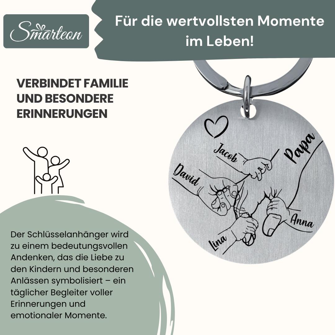 Schlüsselanhänger Papa mit Kindern (1-4 Hände)