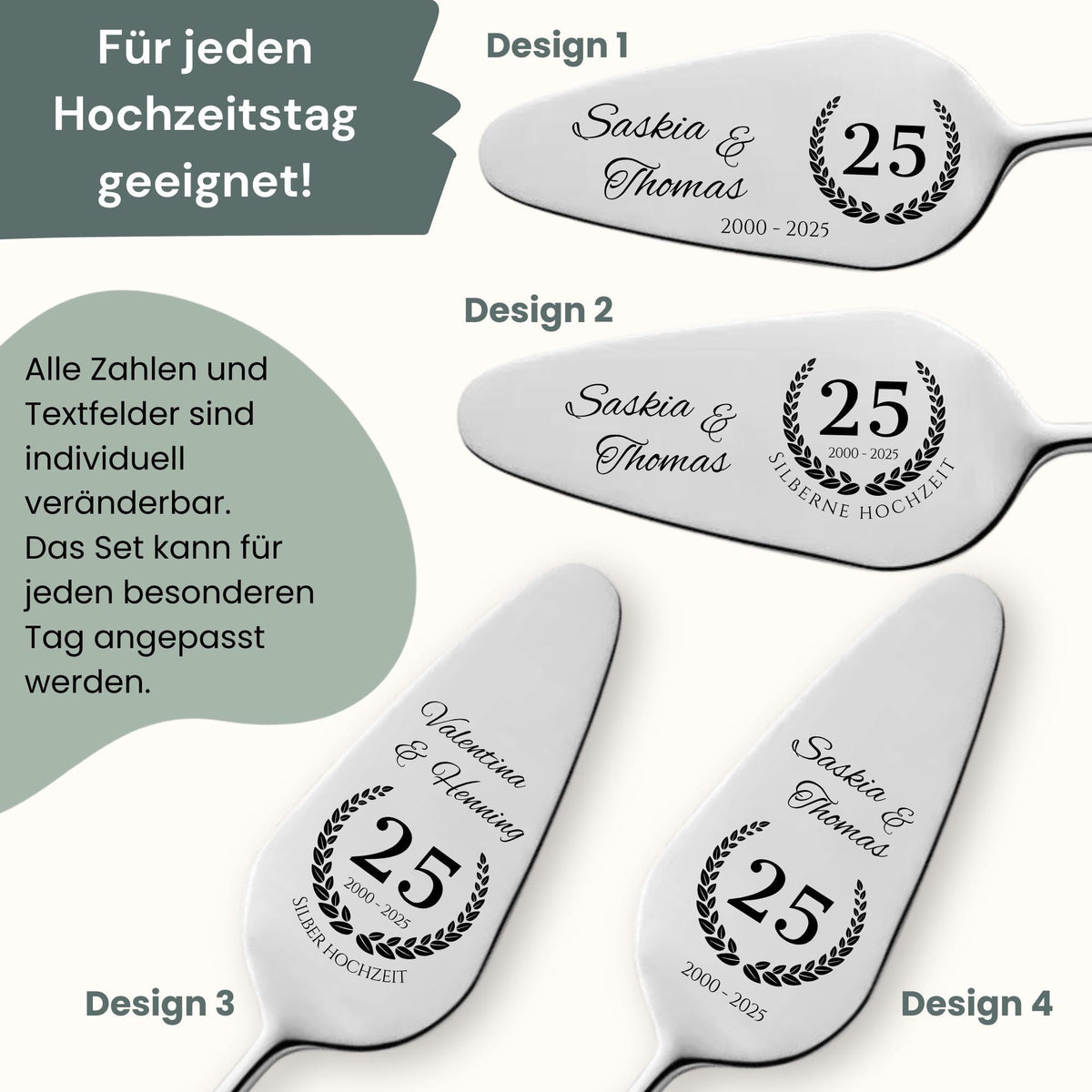 Tortenheber inkl. Tortenmesser im Set Personalisiert