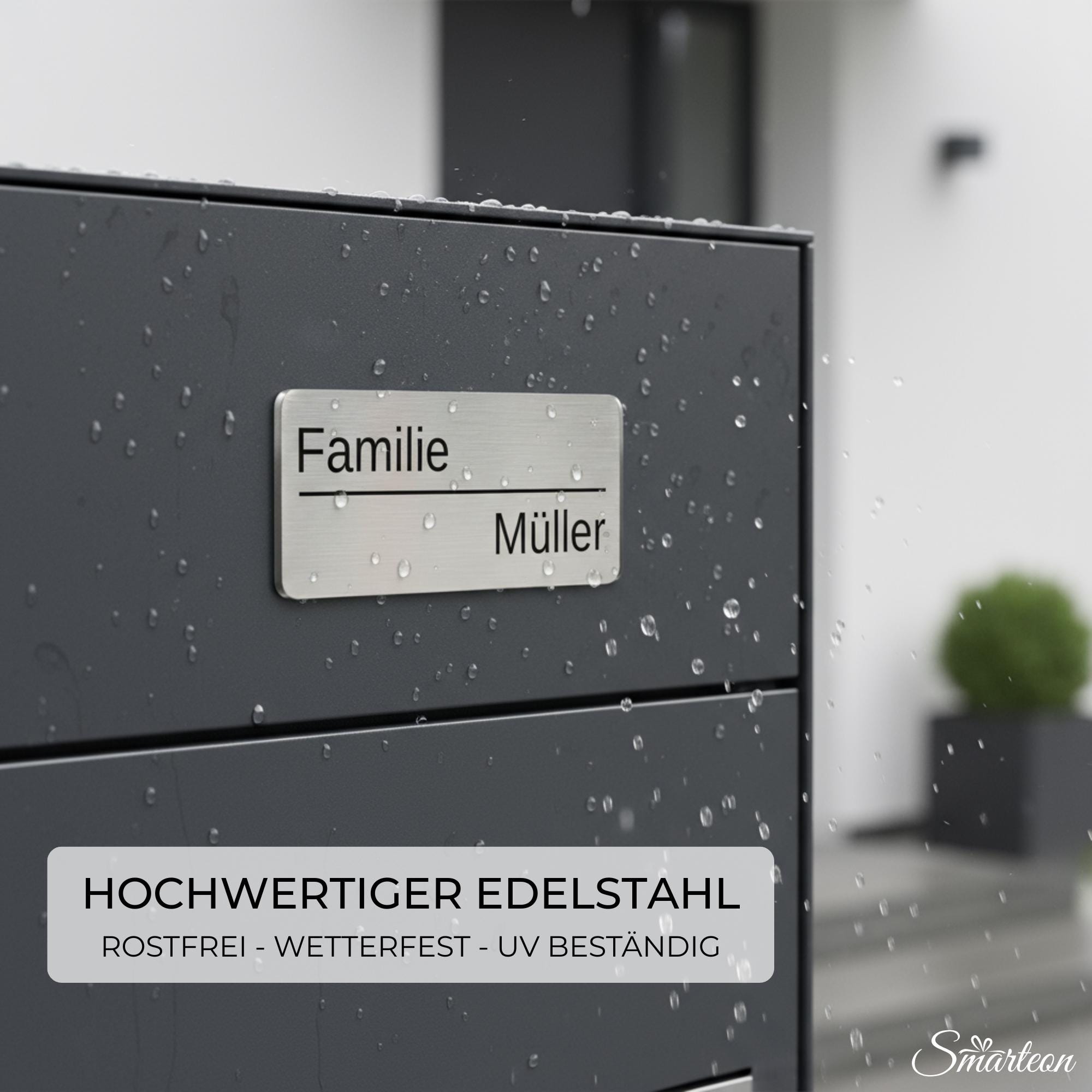 Personalisierte Namensschilder für Briefkasten, Klingelschild & Haustür – selbstklebend, wetterfest, aus Edelstahl