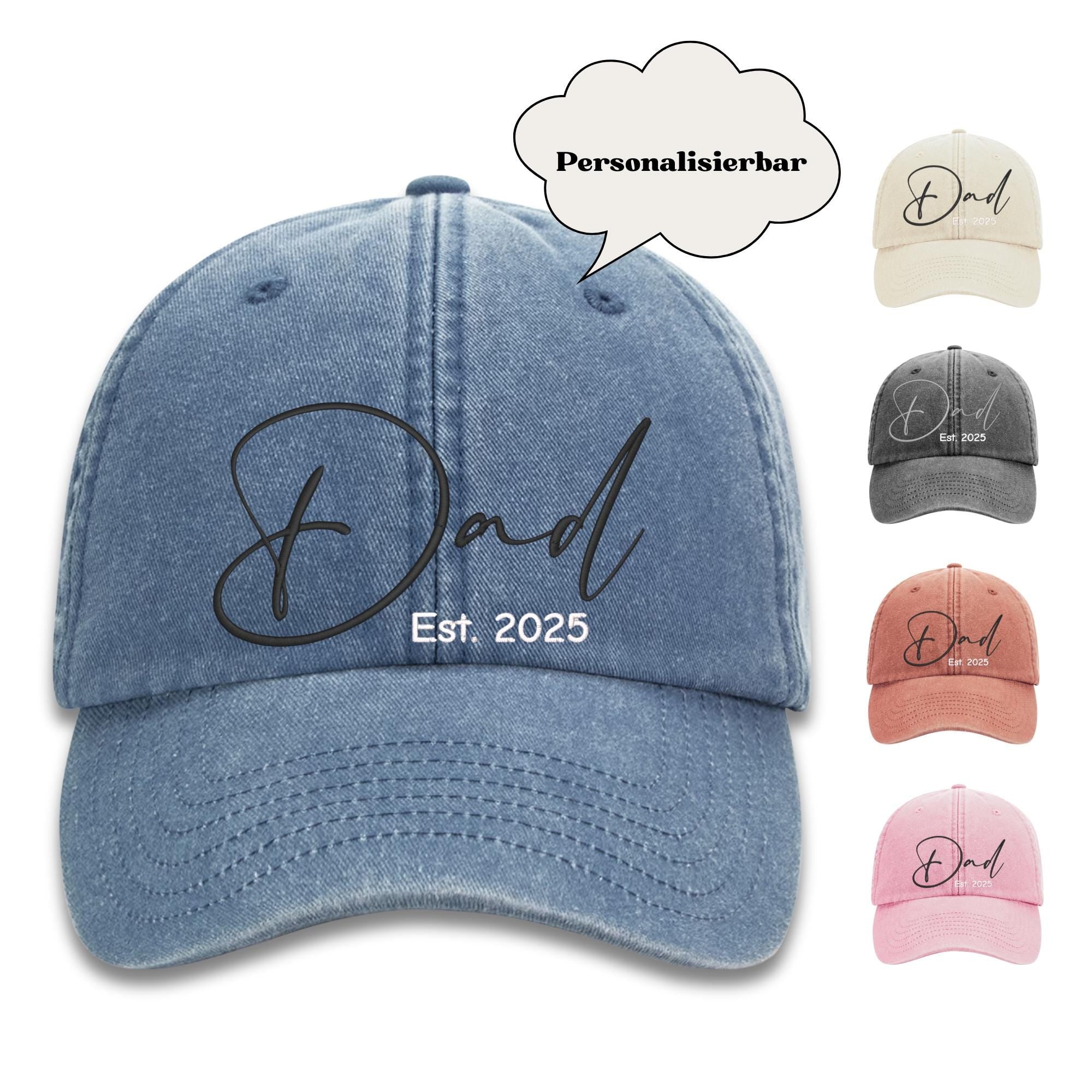 Personalisierte Vintage Cap - 100%Baumwolle - Bestickte Vintage Cap - Geschenk für Papa - Personalisierbare Kappe mit Stick