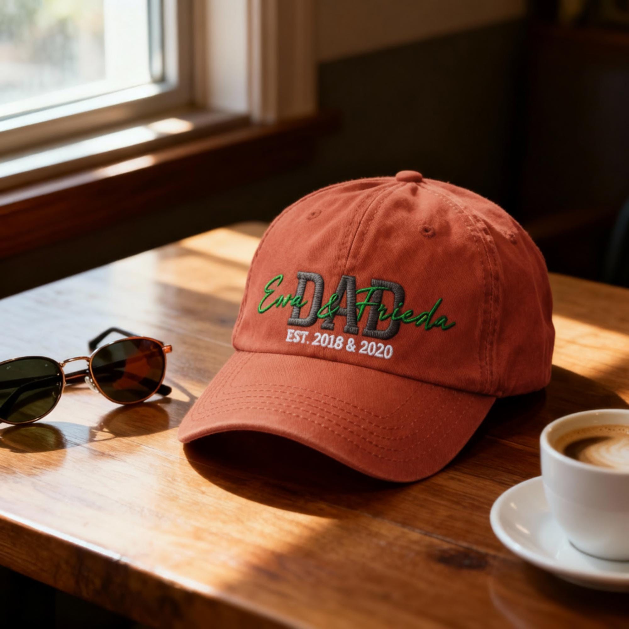 Personalisierte Vintage Cap - 100%Baumwolle - Bestickte Vintage Cap - Geschenk für Papa - Personalisierbare Kappe mit Stick