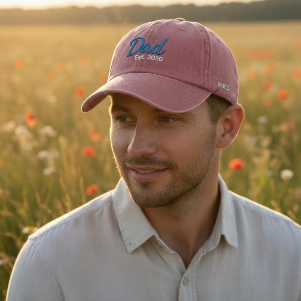 Personalisierte Vintage Cap - 100%Baumwolle - Bestickte Vintage Cap - Geschenk für Papa - Personalisierbare Kappe mit Stick