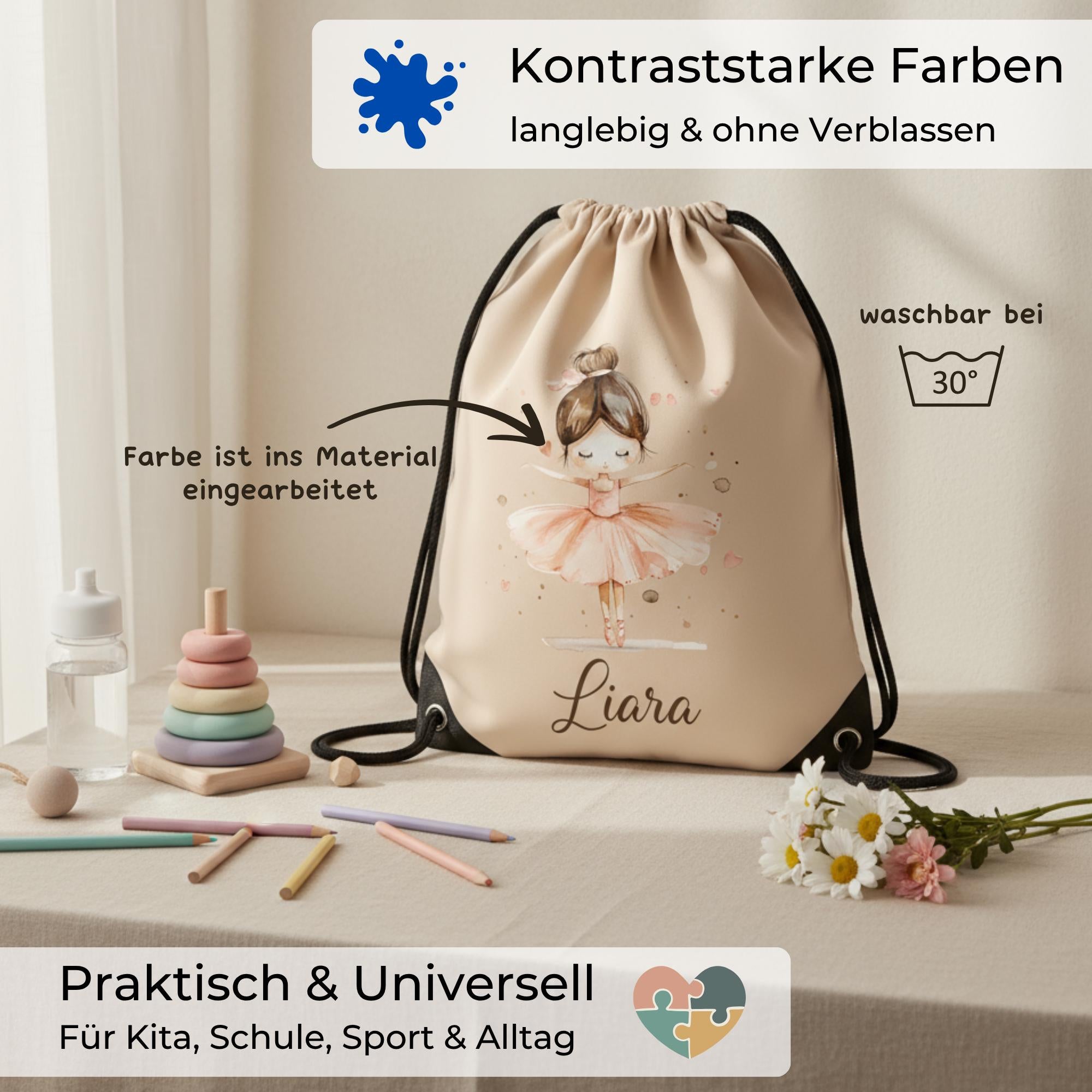 Turnbeutel personalisiert Kinder, Sporttasche, Turnbeutel mit Kindermotiv, Kindergartenkind, Sportbeutel mit Namen, Kita Beutel