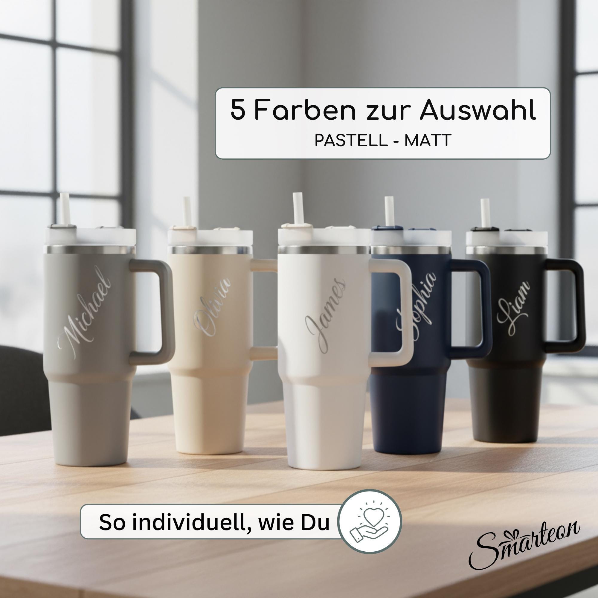 Thermobecher personalisiert mit Namen – Edelstahl 900ml