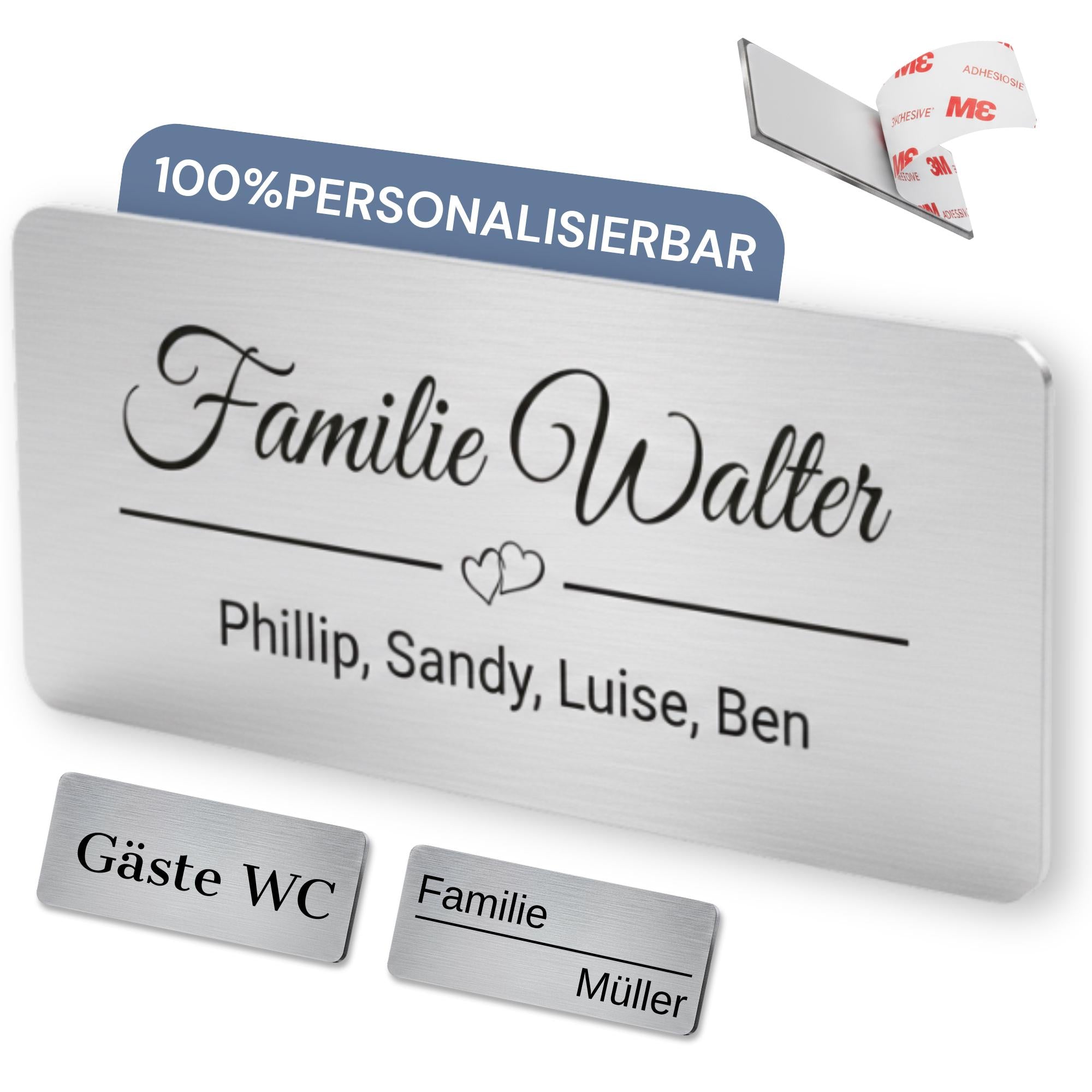 Personalisierte Namensschilder für Briefkasten, Klingelschild & Haustür