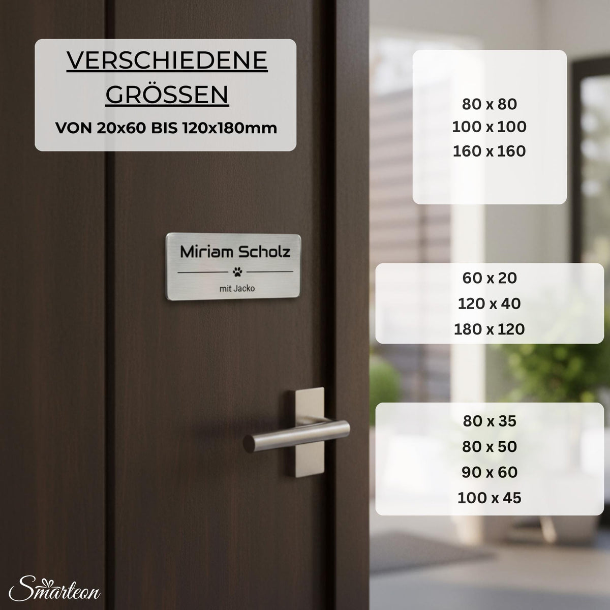 Personalisierte Namensschilder für Briefkasten, Klingelschild & Haustür