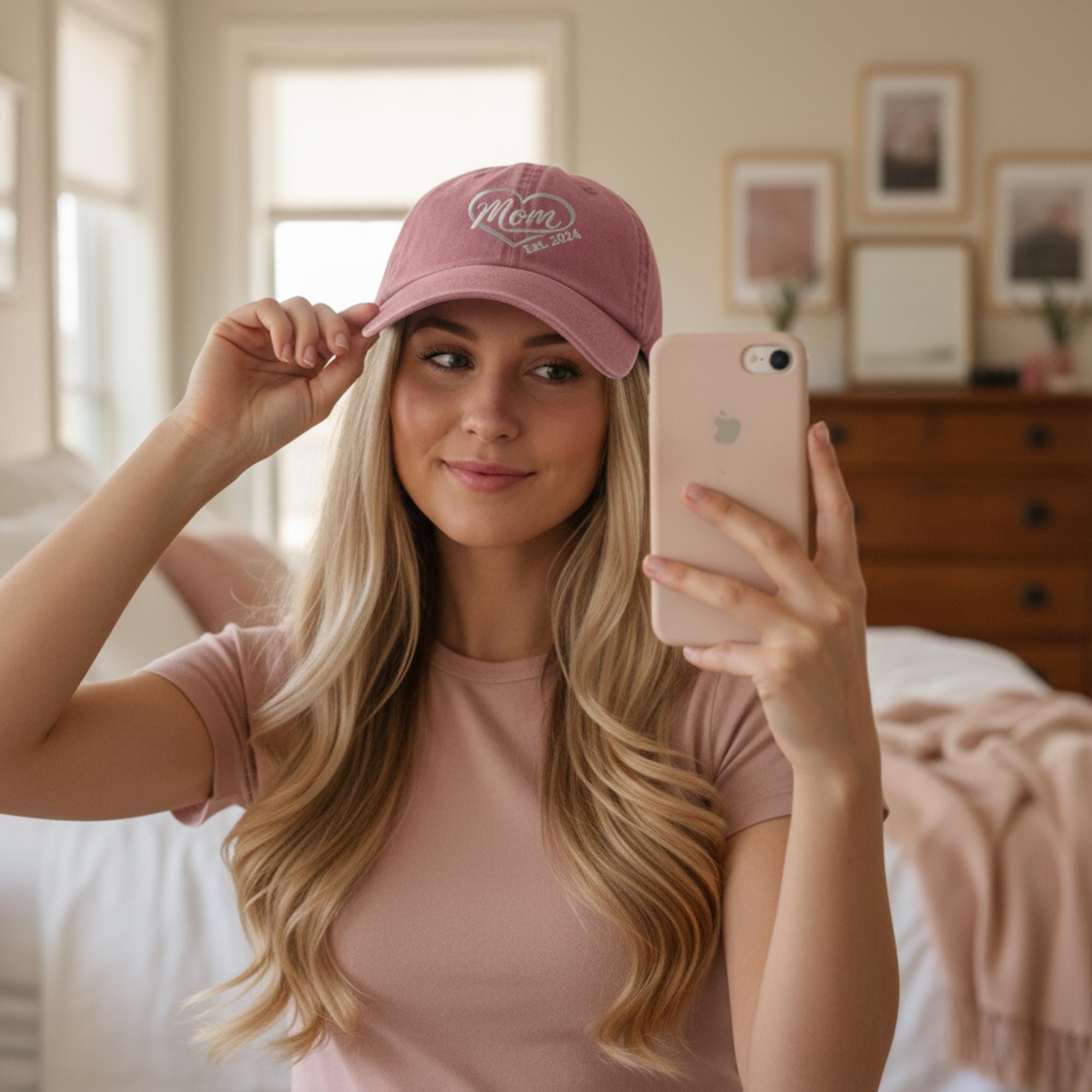 Personalisierte Vintage Cap - 100%Baumwolle - Bestickte Vintage Cap - Geschenk für Mama - Personalisierbare Kappe mit Stick