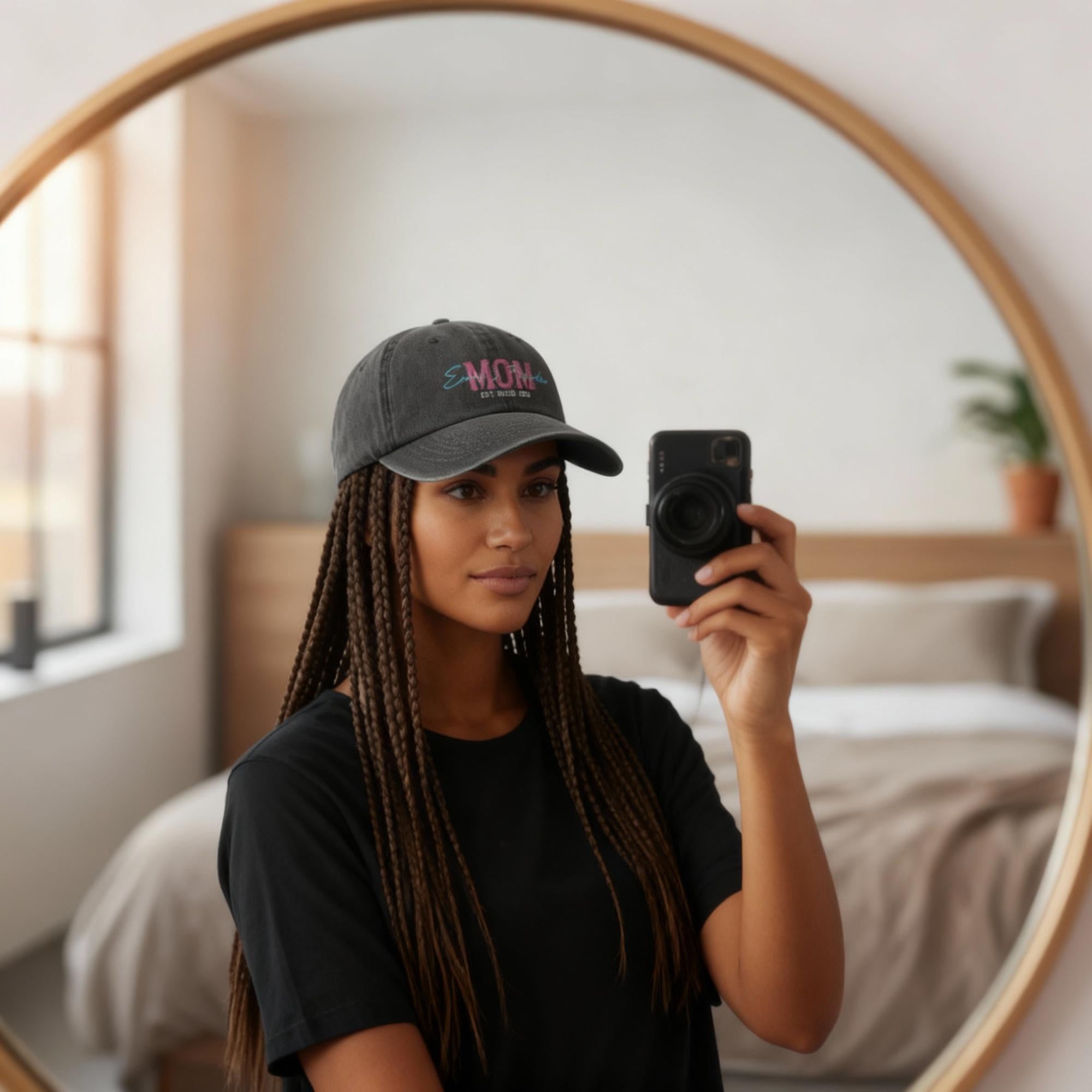 Personalisierte Vintage Cap - 100%Baumwolle - Bestickte Vintage Cap - Geschenk für Mama - Personalisierbare Kappe mit Stick