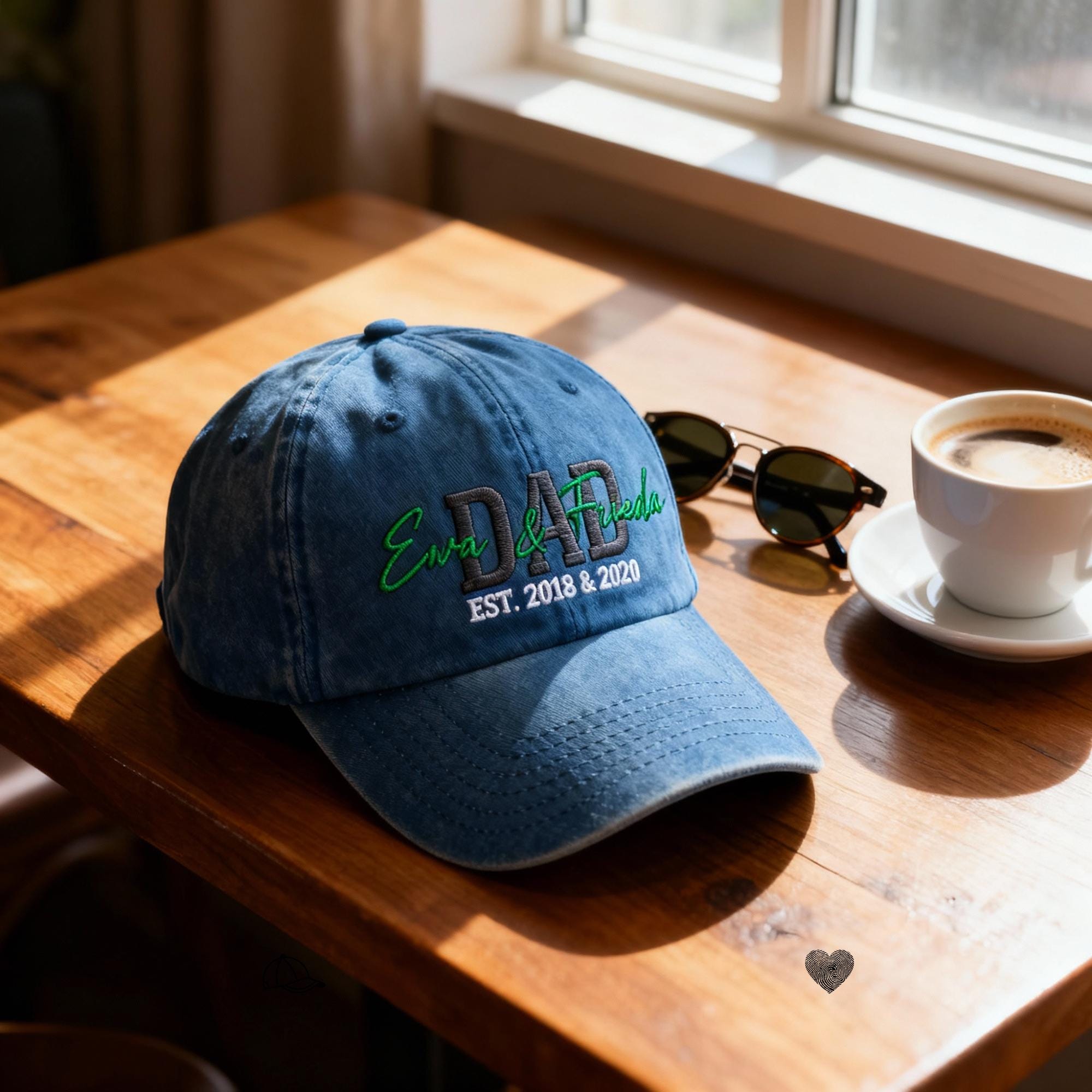 Personalisierte Vintage Cap - 100%Baumwolle - Bestickte Vintage Cap - Geschenk für Papa - Personalisierbare Kappe mit Stick