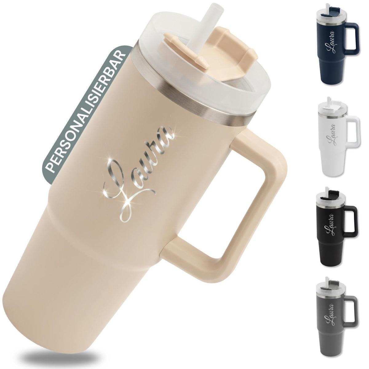 Thermobecher personalisiert mit Namen – Edelstahl 900ml
